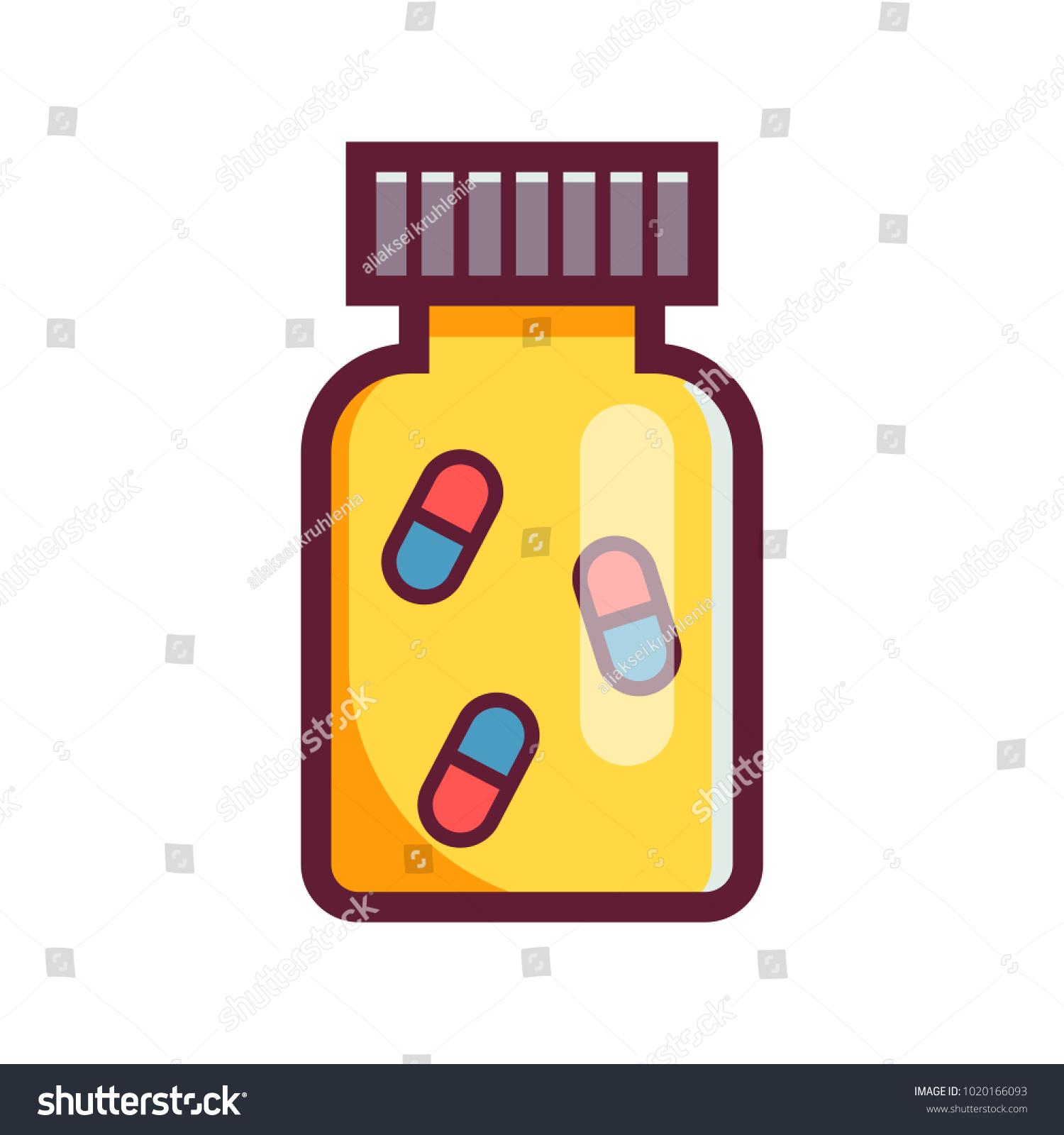 Download Pills Bottle Icon Yellow Sport Vitamin Stock Vector Royalty Free 1020166093 Yellowimages Mockups