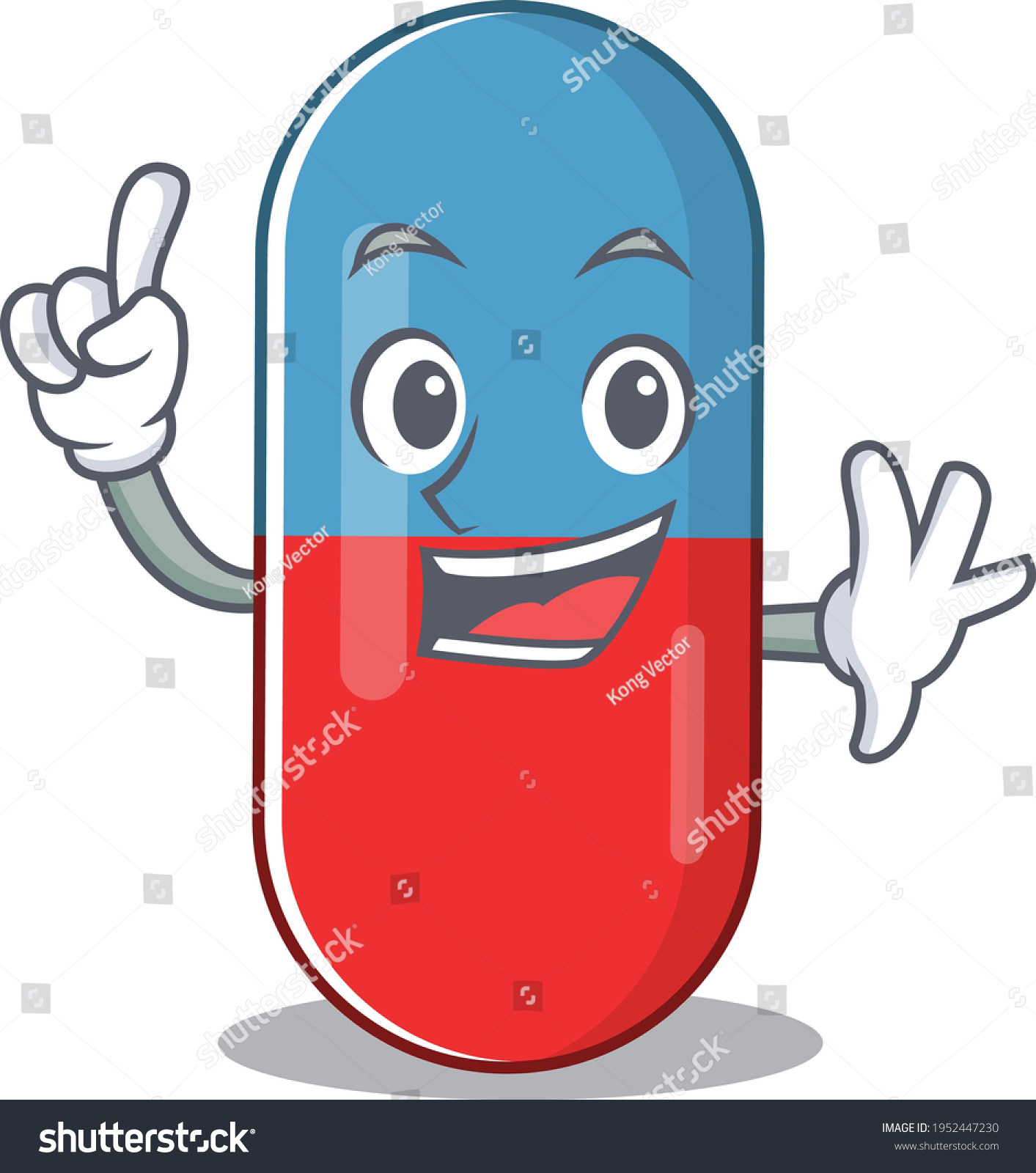 Pills Drug Caricature Design Style One Stock Vector (Royalty Free ...