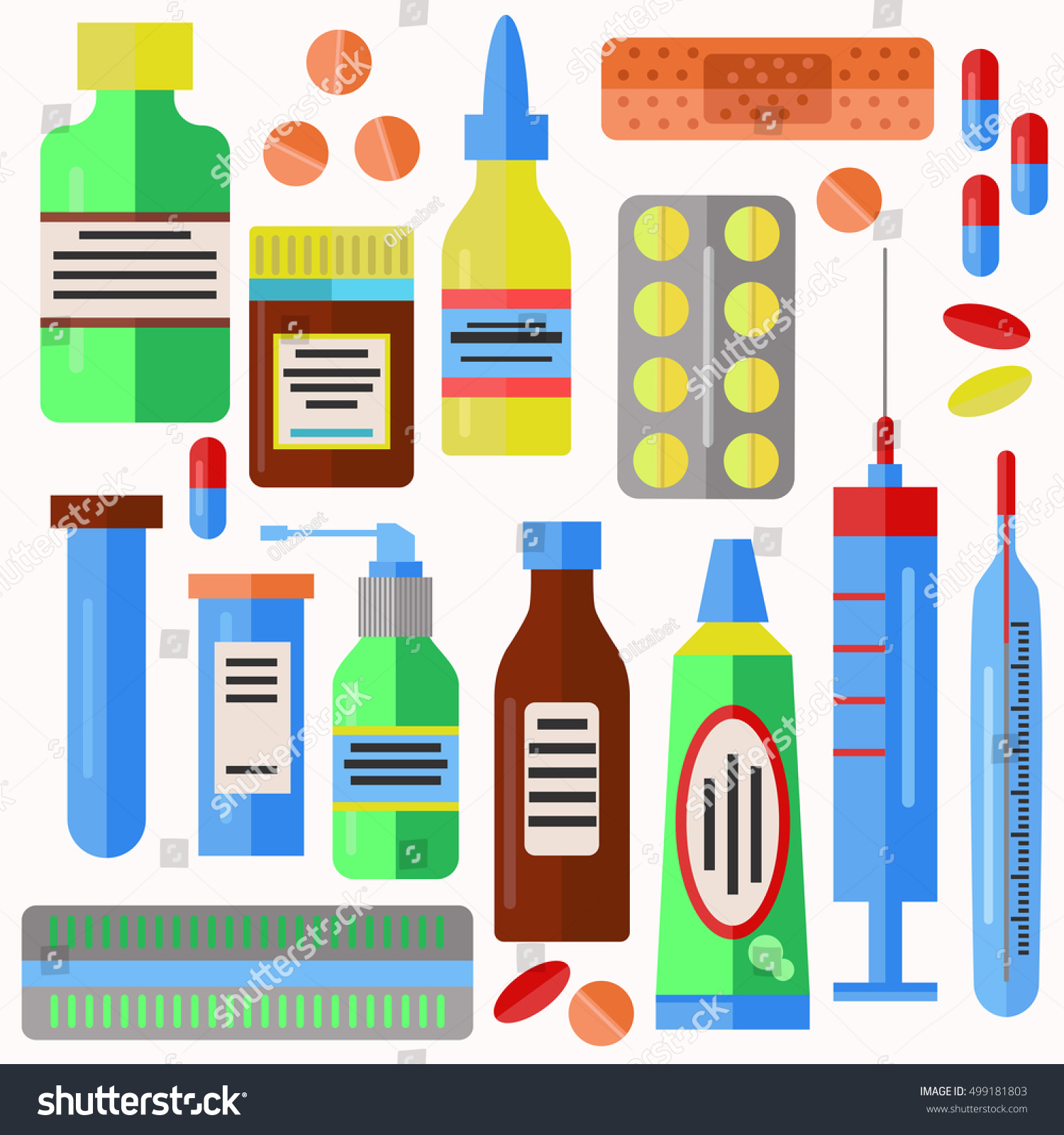 Pills Drugs Health Care Medicine Flat Stock Vector 499181803 - Shutterstock