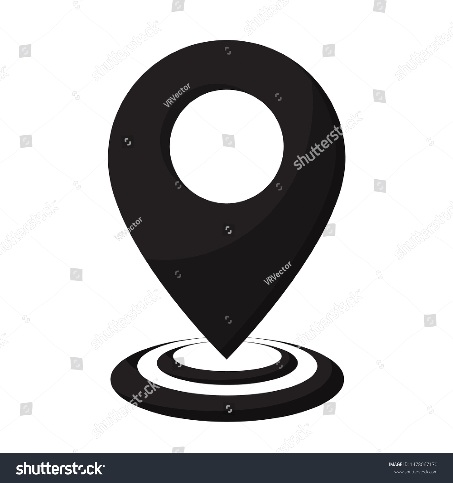 Pin Icon Pinning Location On Map Stock Vector Royalty Free 1478067170