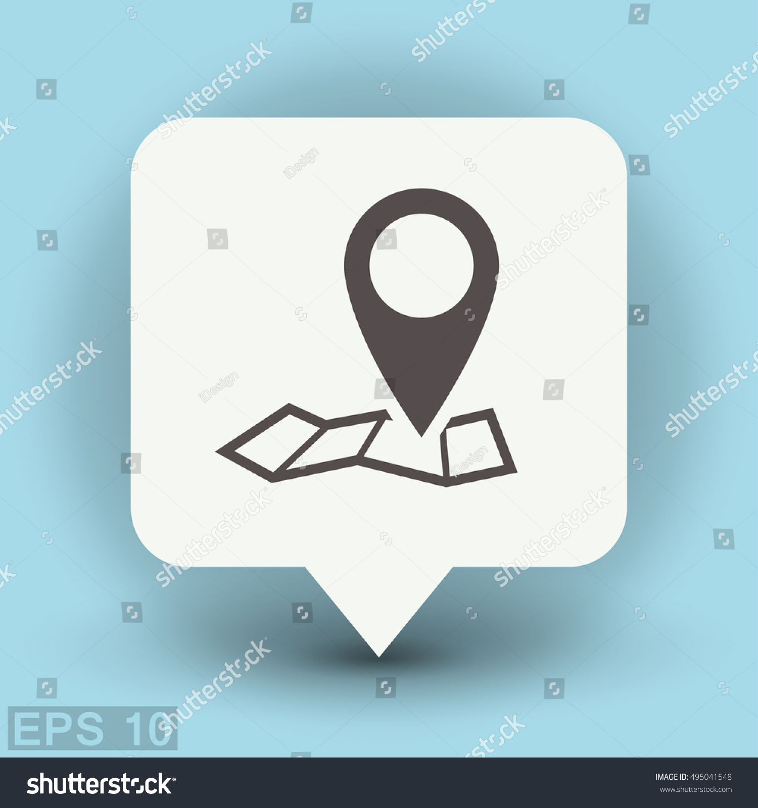 Pin On Map Vector Icon Stock Vector 495041548 - Shutterstock