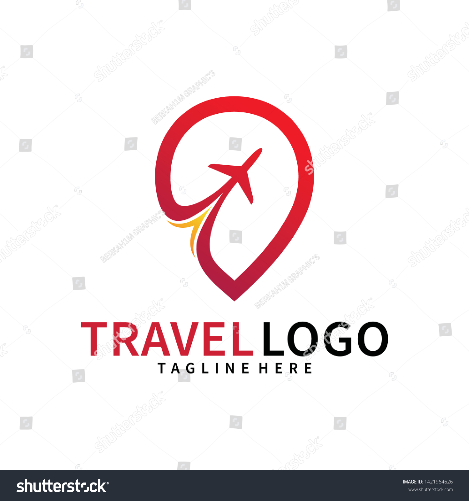 Pin Travel Logo Design Template Stock Vector (Royalty Free) 1421964626 ...