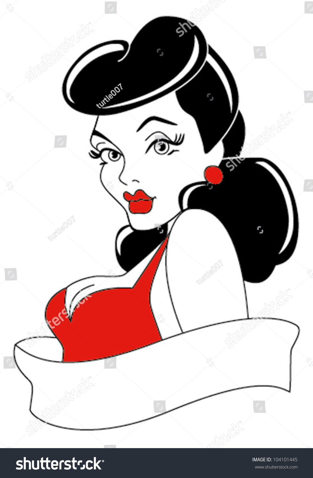 Vintage Rockabilly Pinup Woman Cartoon Royalty Free Vector 5660