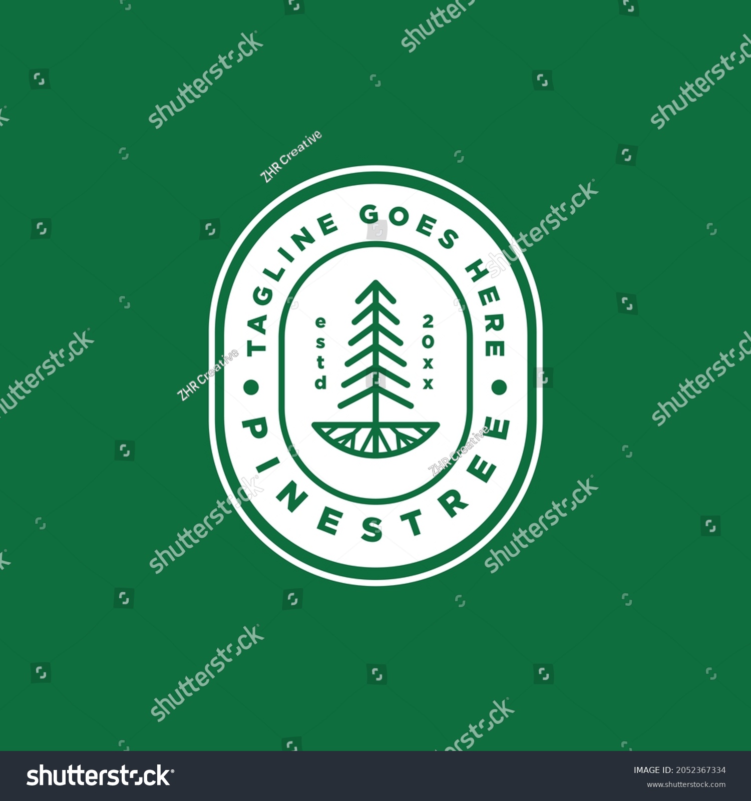 Pine Tree Evergreen Emblem Badge Logo Stock Vector (Royalty Free) 2052367334  Shutterstock