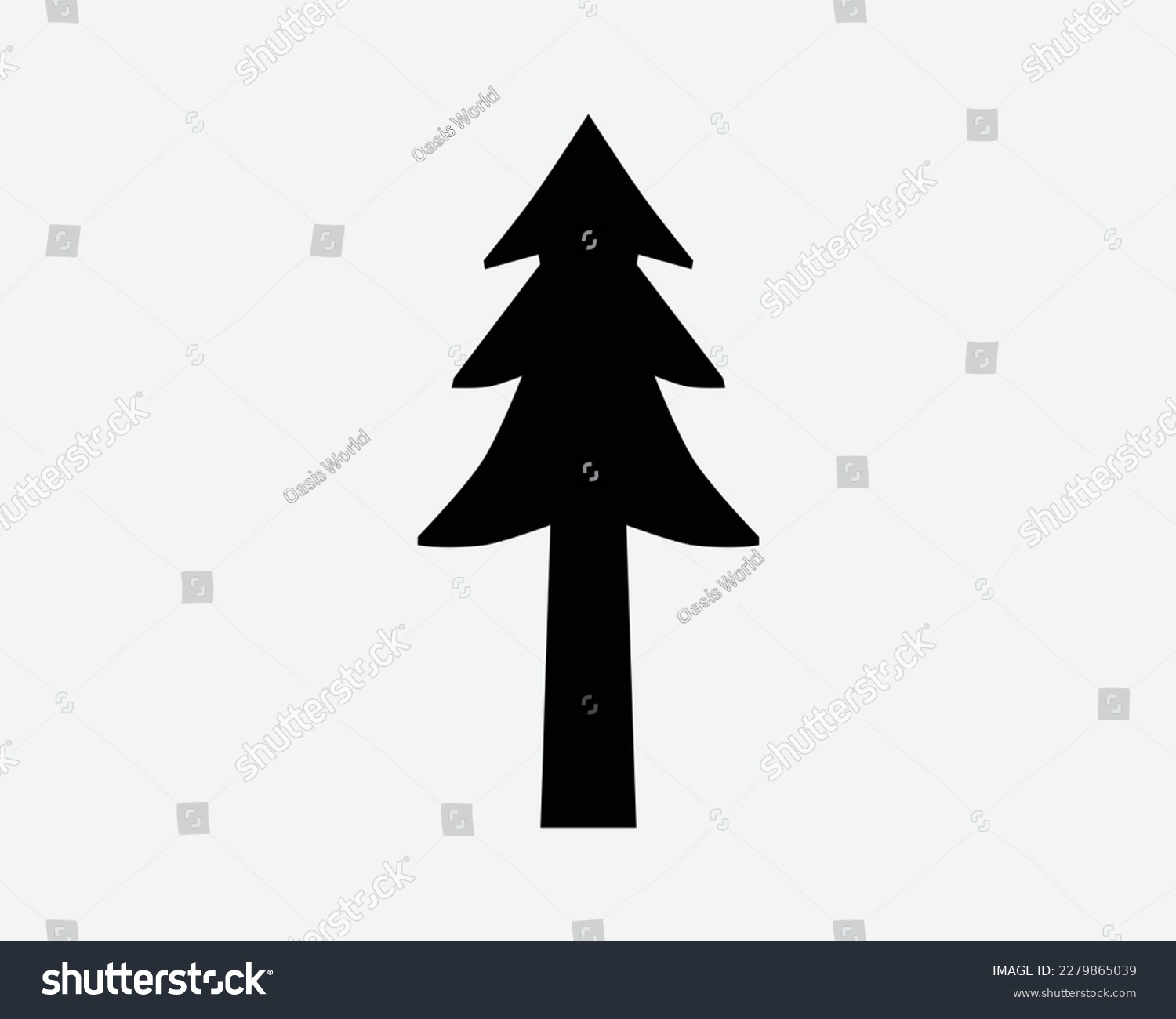 SVG of Pine Tree Icon Simple Cutout Christmas Nature Forest Plant Vector Black White Silhouette Symbol Sign Graphic Clipart Artwork Illustration Pictogram svg