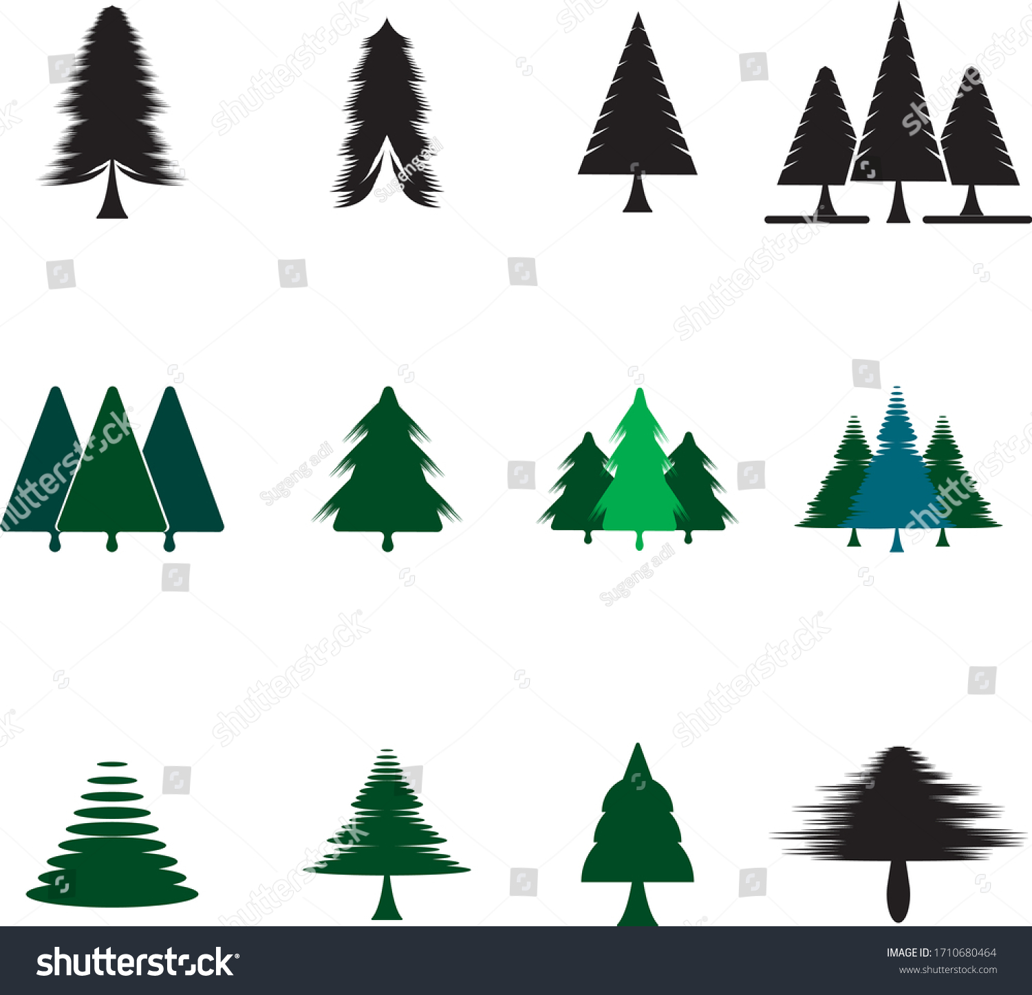 Pine Tree Logo Template Illustration Design Stock Vector (Royalty Free ...