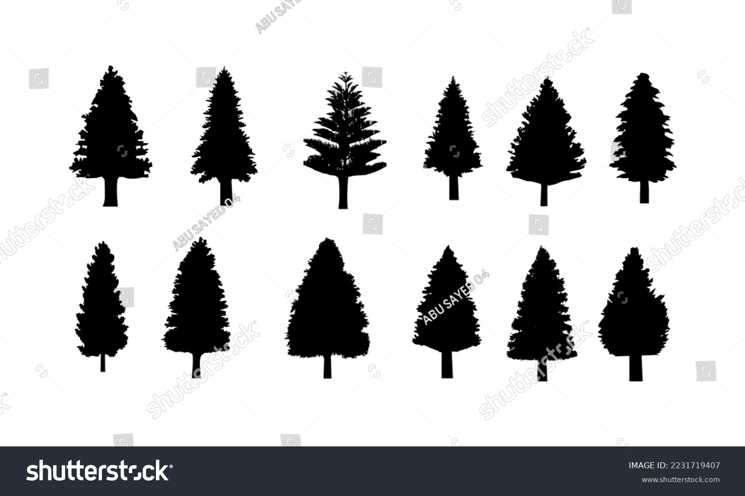 SVG of Pine Tree Silhouette tree vector set svg
