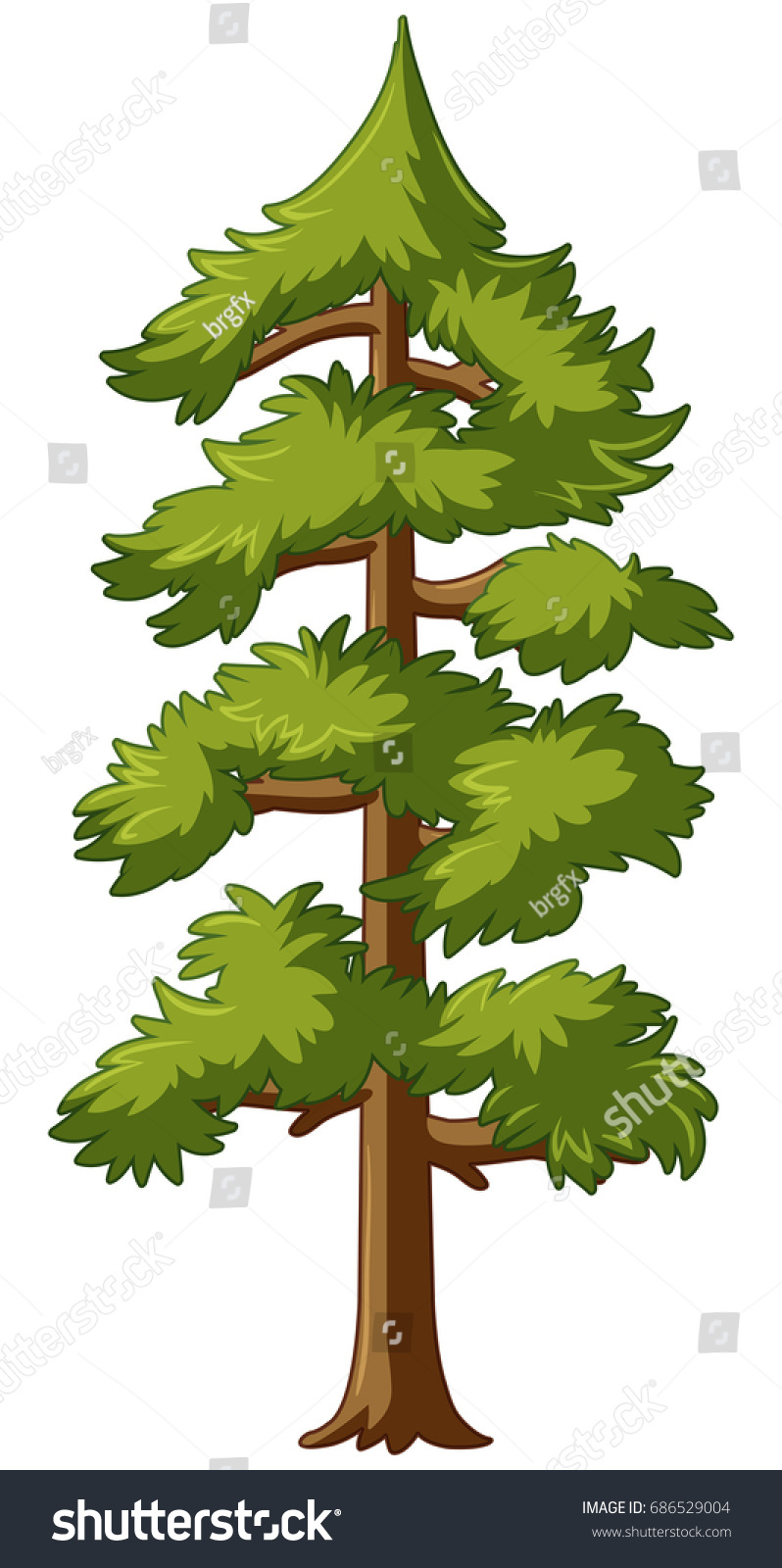 Pine Tree Talk Trunk Illustration Stock Vector (Royalty Free) 686529004 ...