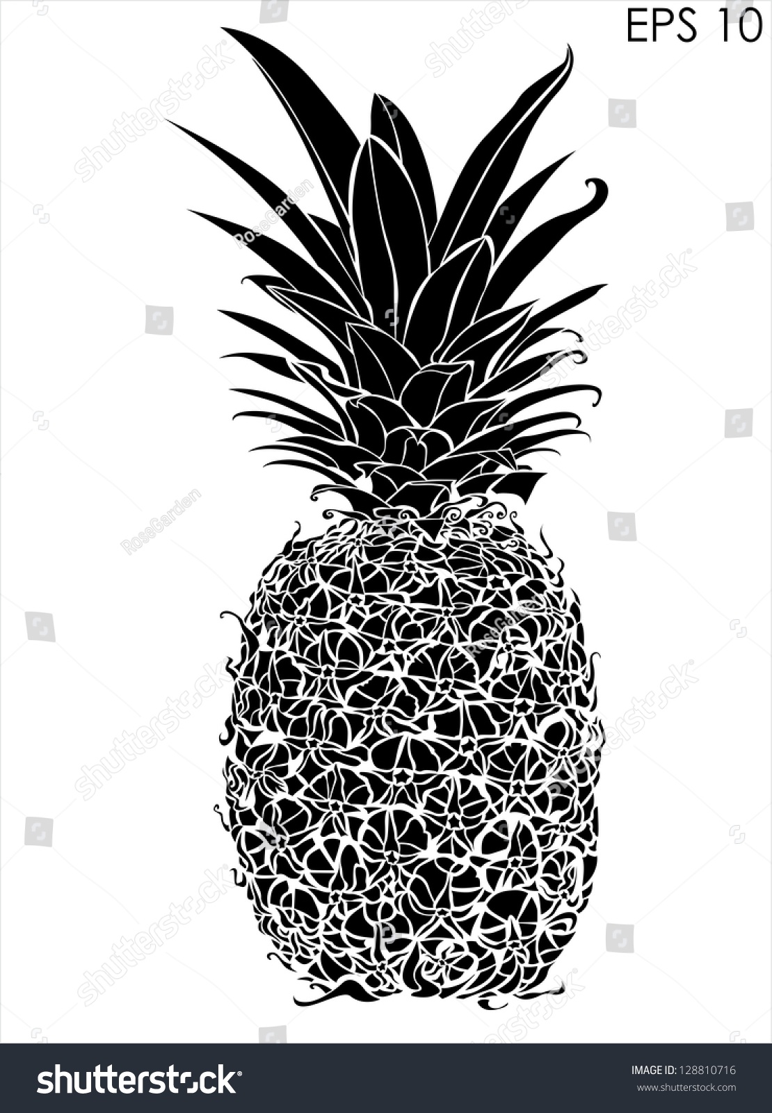 Design Black And White Design pineapple black white design stock vector 128810716 shutterstock and design