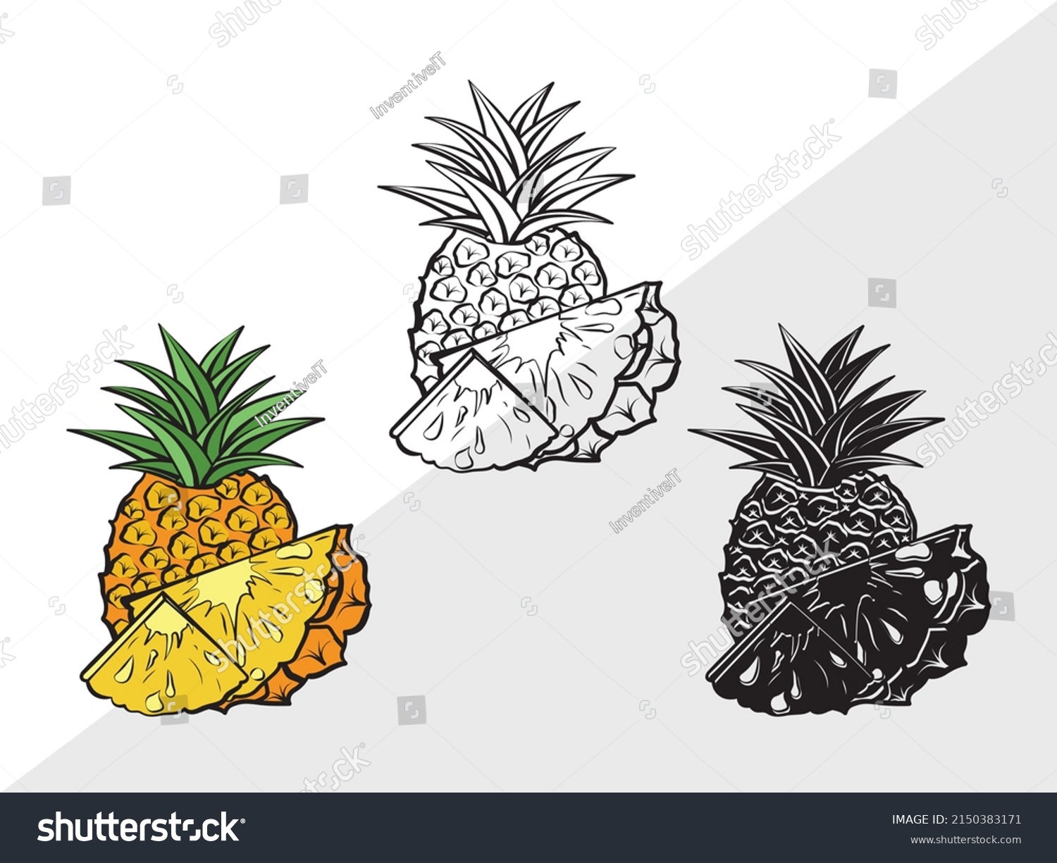 SVG of Pineapple Clipart Printable Vector Illustration svg