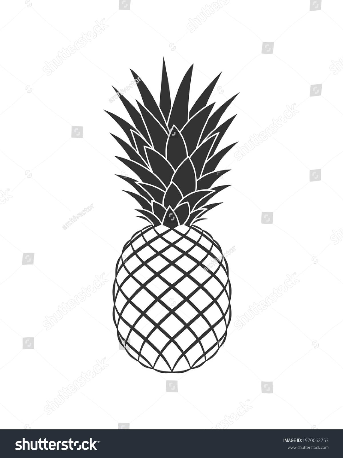 Pineapple Graphic Icon Tropical Fruit Symbol Stock Vector (Royalty Free ...