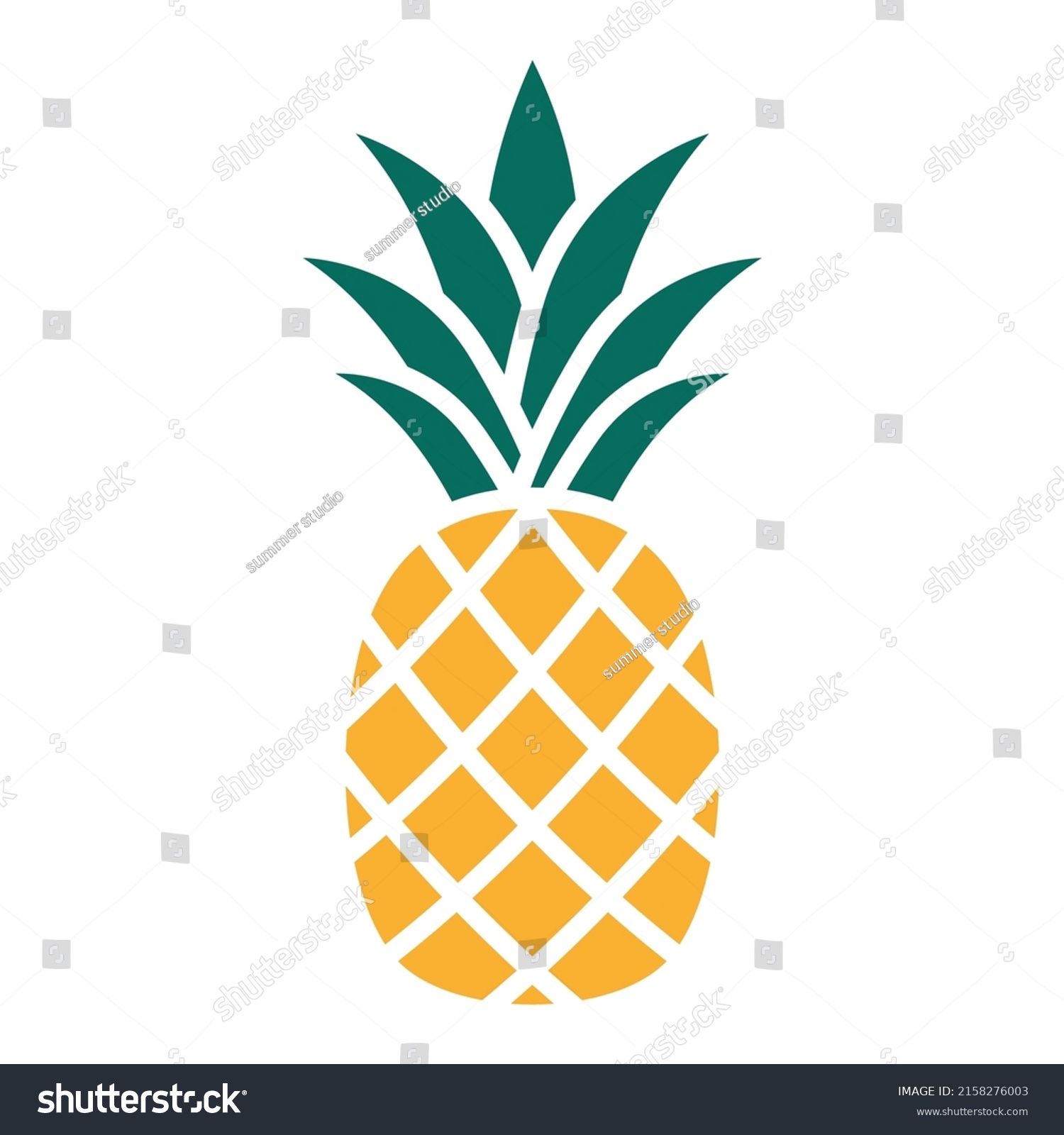 Pineapple Icon Pineapple Tropical Fruit Vector Stock Vector Royalty Free 2158276003 Shutterstock 1653