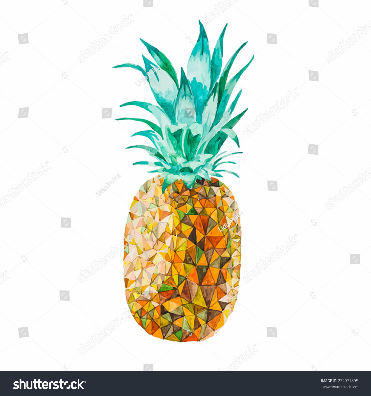 Download Pineapple Low Poly Watercolor Stock Vector (Royalty Free) 272971895 - Shutterstock