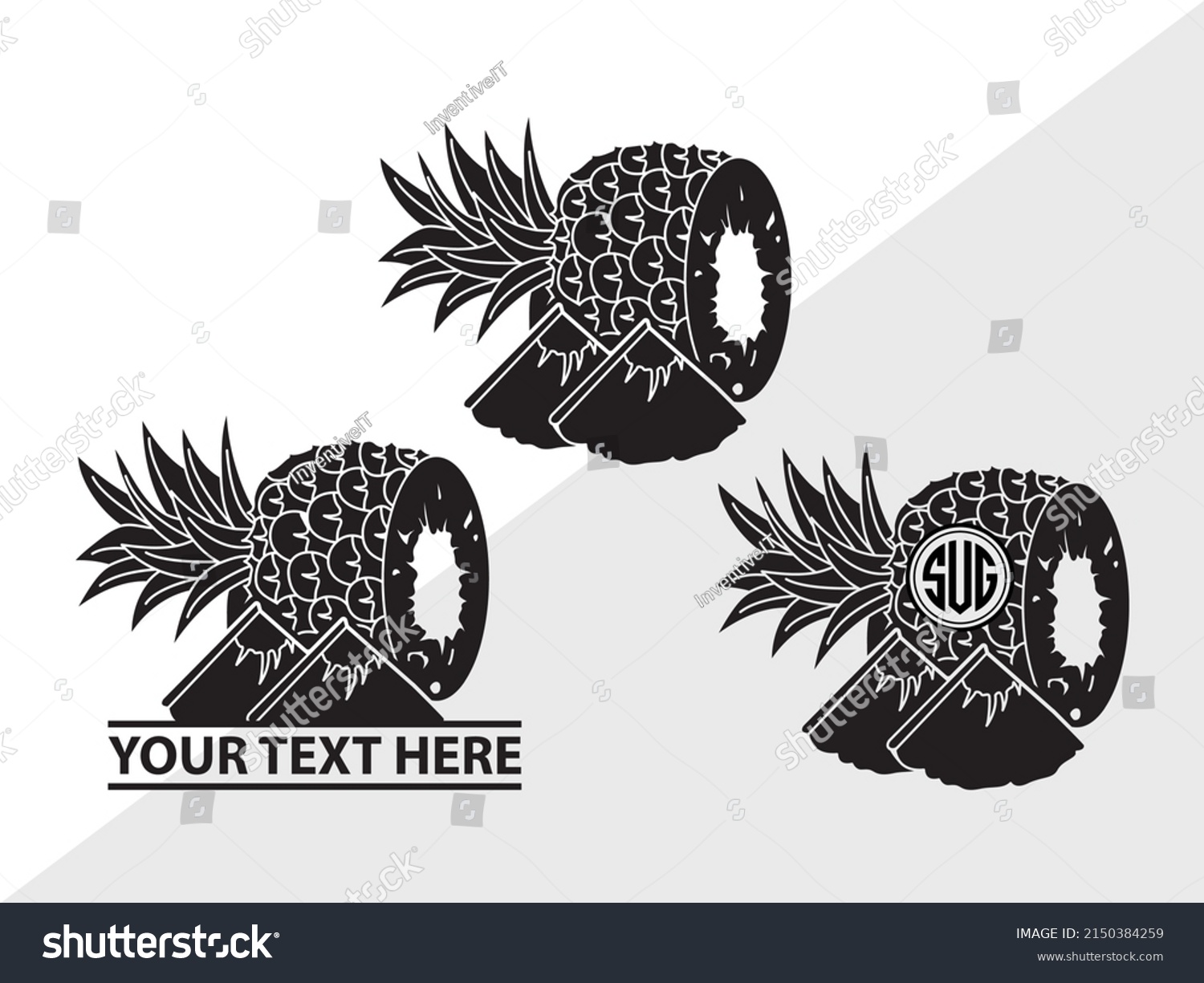 SVG of Pineapple Monogram Printable Vector Illustration svg
