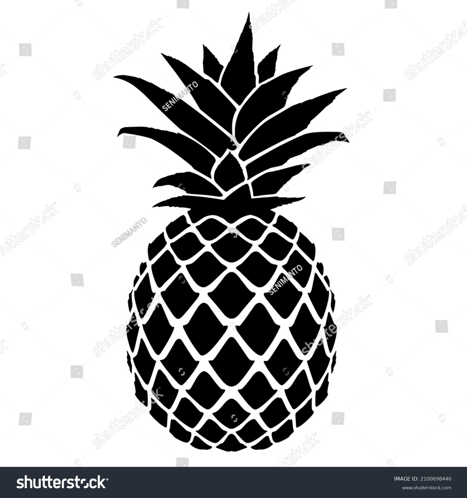 Pineapple Silhouette Icon Isolated On White Stock Vector Royalty Free 2100698446 Shutterstock 0673