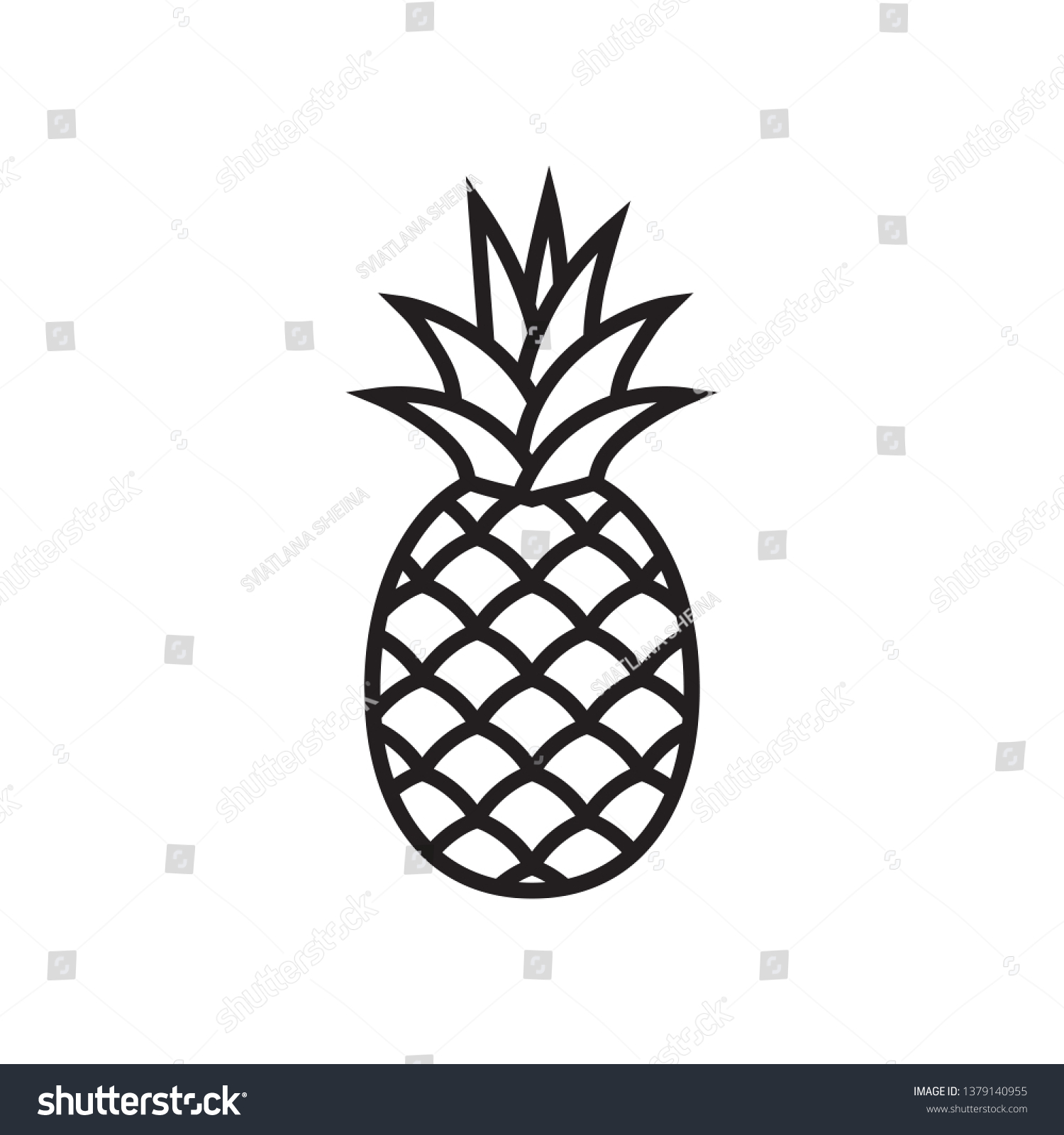 Pineapple Symbol Icon Stock Vector (Royalty Free) 1379140955 | Shutterstock