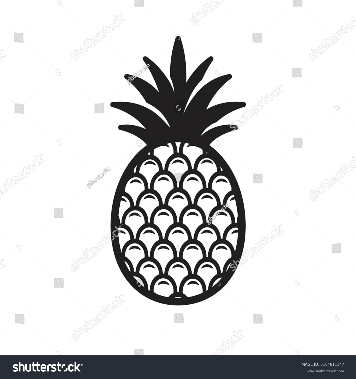 Pineapple Symbol Icon Vector Illustration Stock Vector (Royalty Free ...