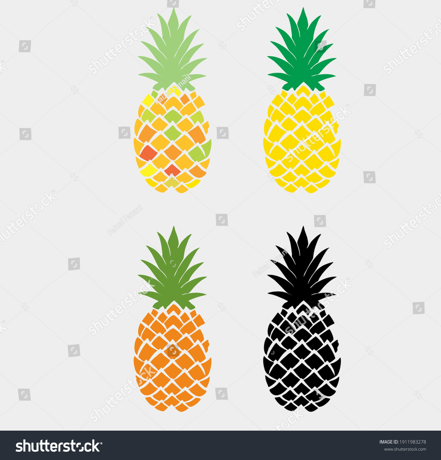 Pineapple Vector Pineapple Illustration Fresh Fruit Stock Vector Royalty Free