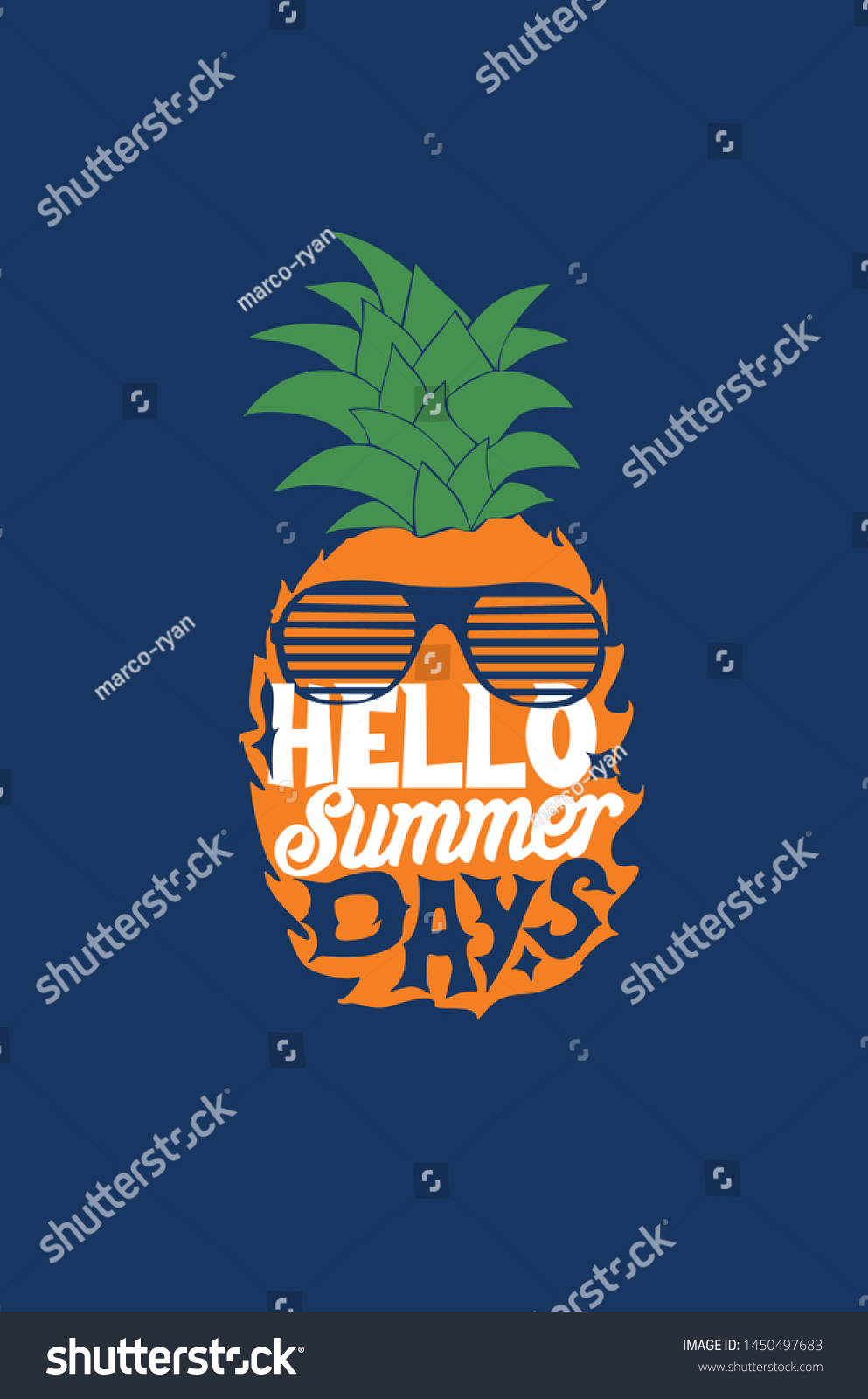 Pineapple Sunglasses Summer Illustration Vector Stock Vector Royalty Free Shutterstock