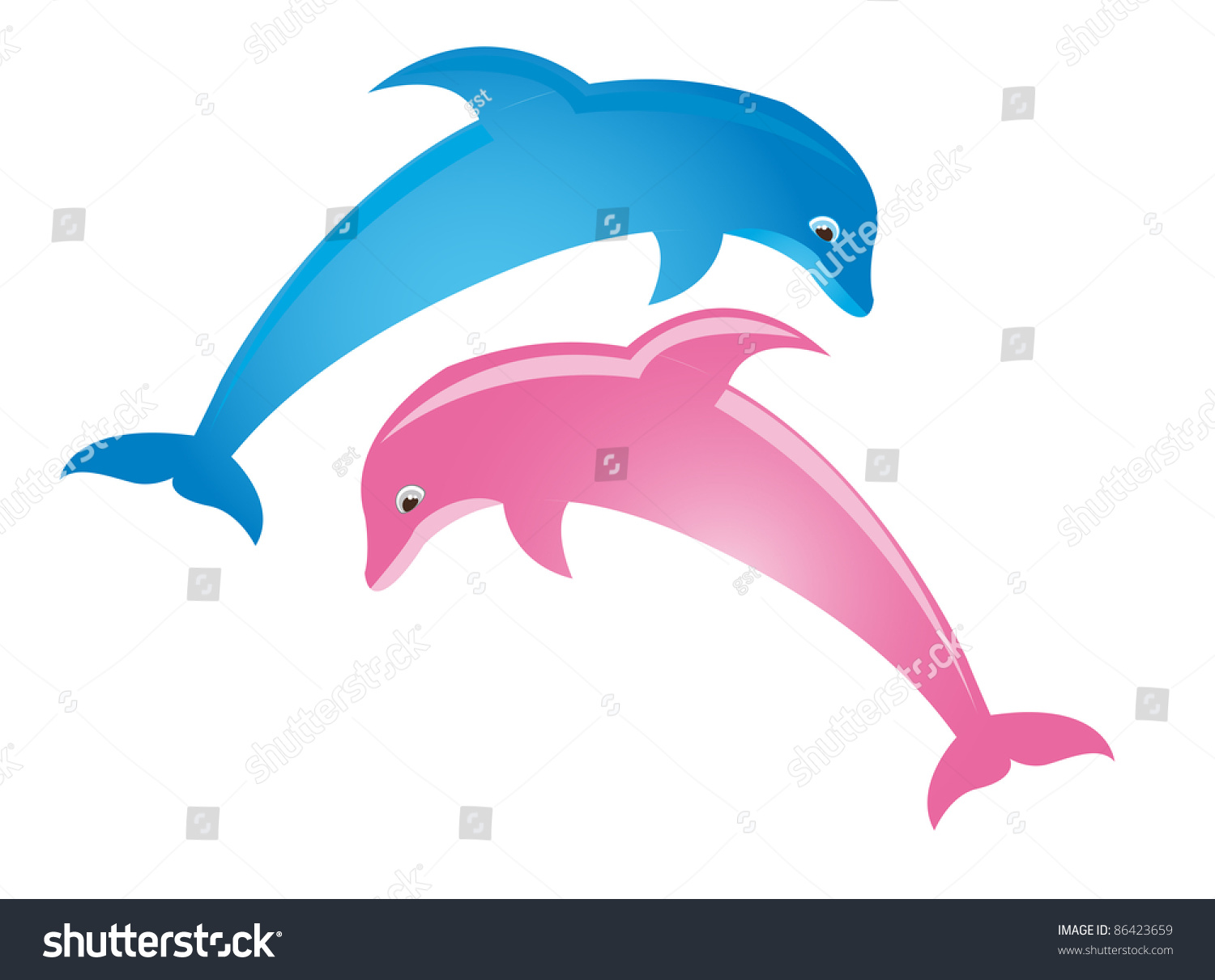 pink and blue dolphins