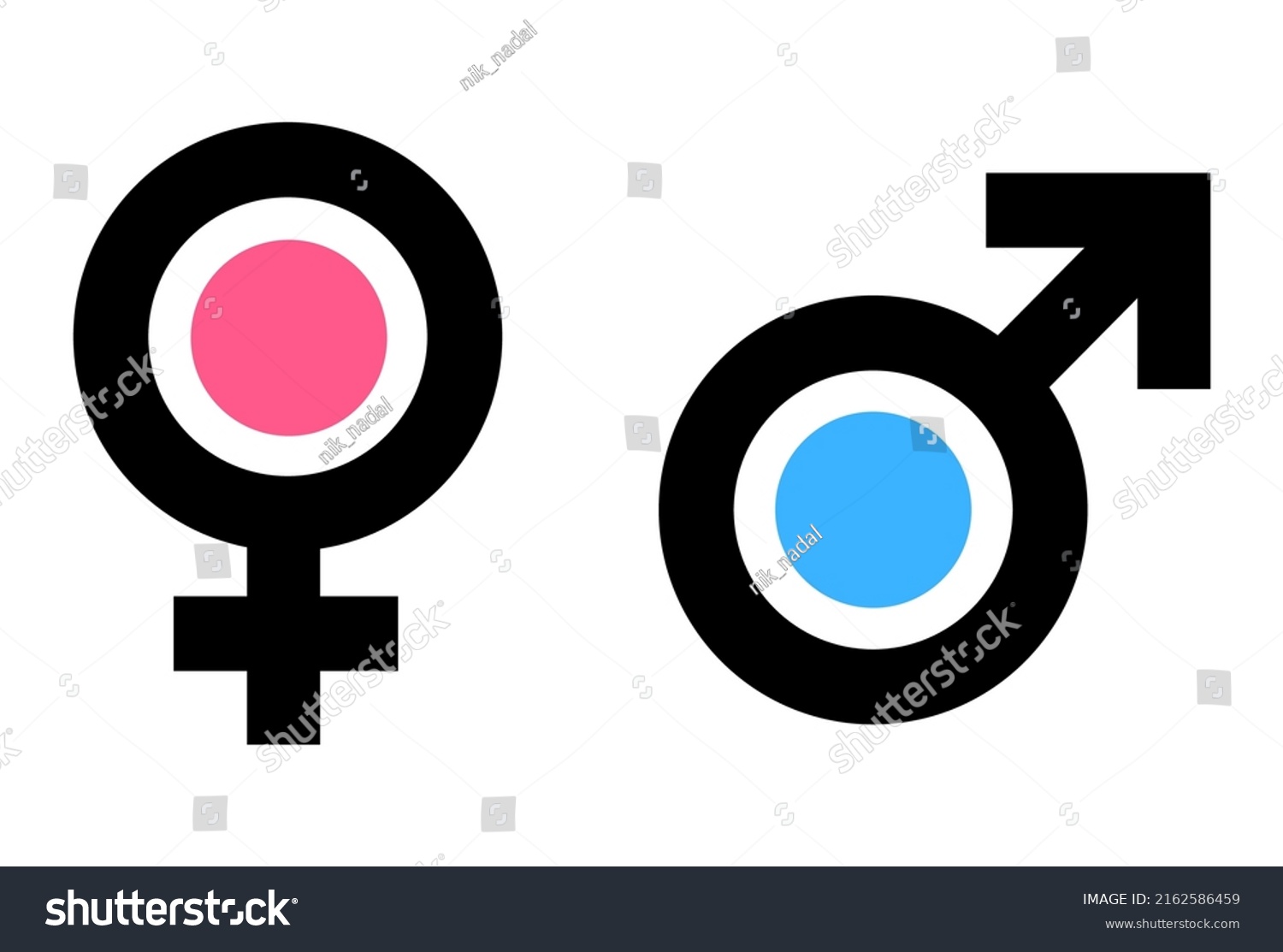 Pink Blue Icons Gender Sign Male Stock Vector Royalty Free 2162586459 Shutterstock