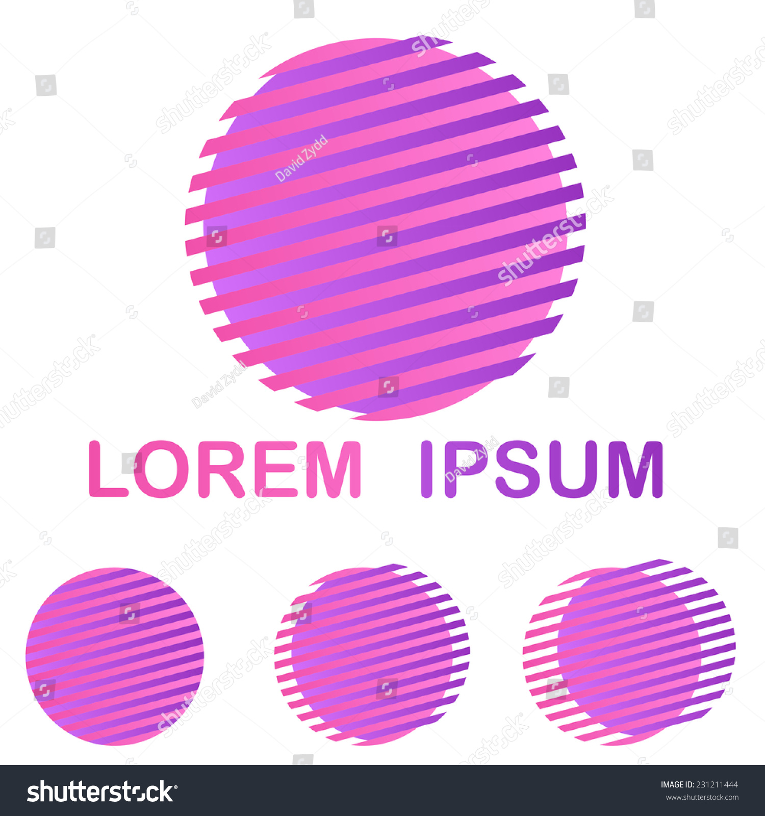 Pink Purple Striped Circle Company Symbol Stock Vector (Royalty Free