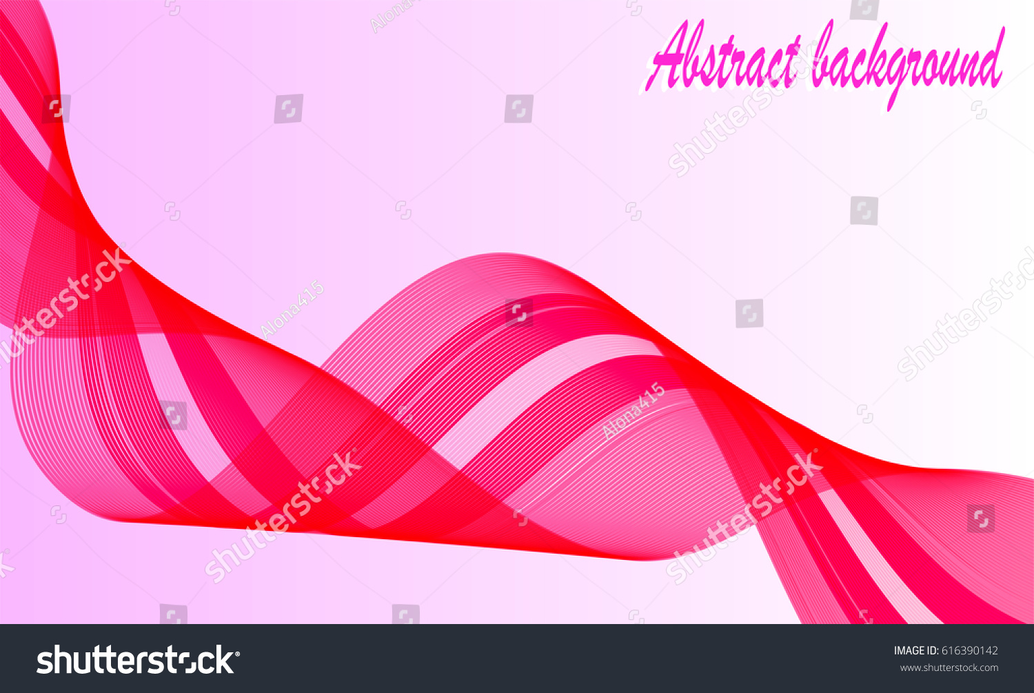 Pink White Abstract Background Pink Waves Stock Vector 616390142