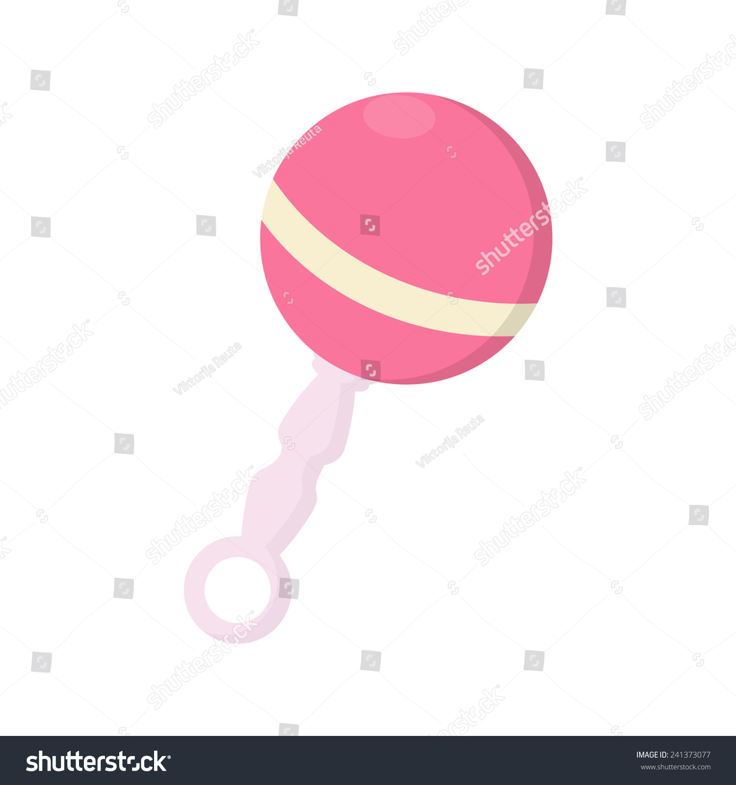 Pink Baby Rattle Vector Isolated On Stock Vector 241373077 - Shutterstock