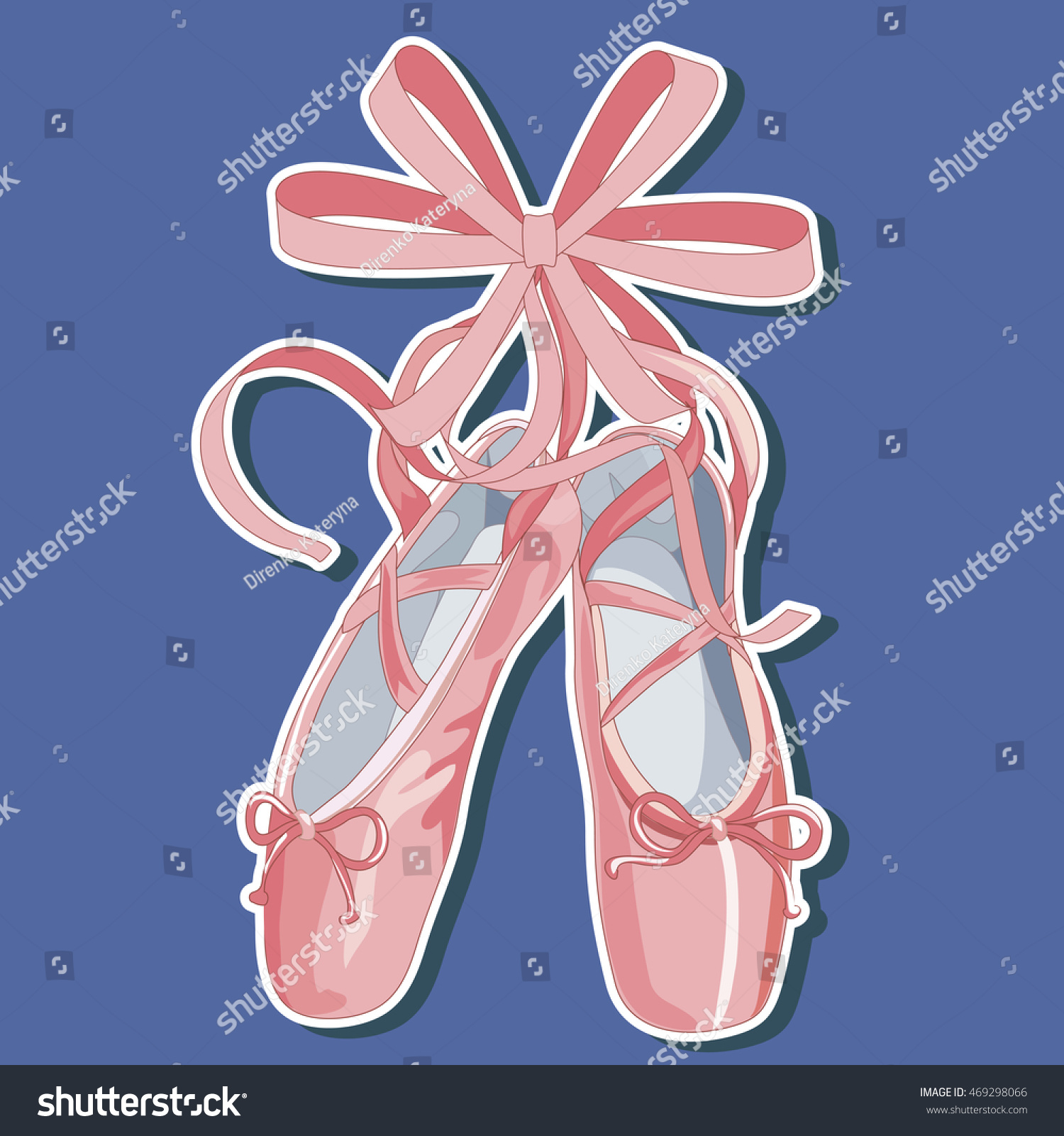 Pink Ballet Shoes Vector Illustration Stock Vector (Royalty Free) 469298066