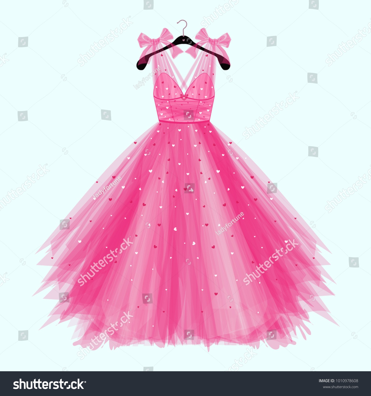 SVG of Pink birthday  party dress with bow. Fashion illustration for invitation card svg