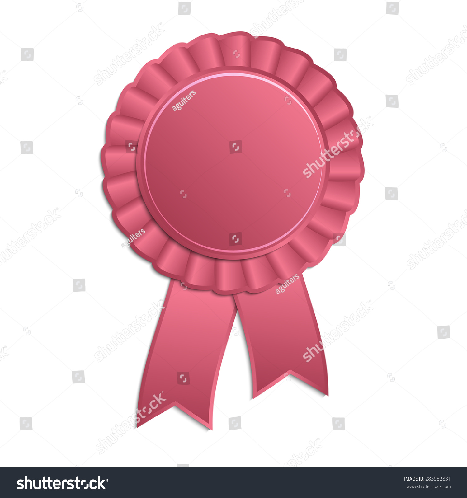 Pink Blank Award Rosette With Ribbon Stock Vector Illustration ...