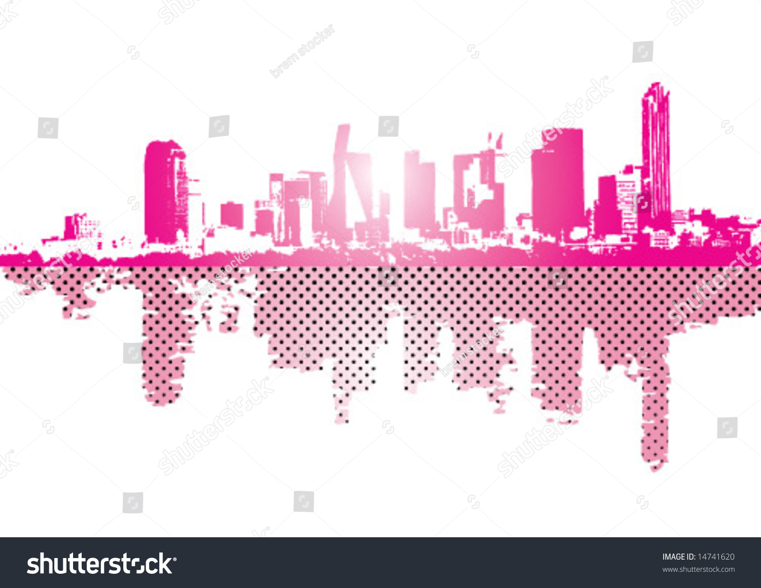 Pink City Stock Vector Illustration 14741620 : Shutterstock