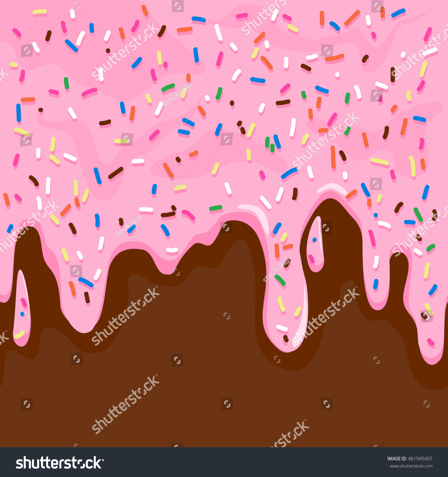 Pink Cream Frosting Colorful Sprinkles Melting Stock Vector 461945407 Shutterstock 2683