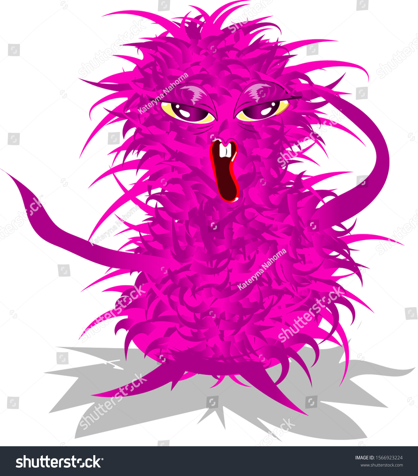 Pink Cute Germ Hairy Body Stock Vector Royalty Free 1566923224