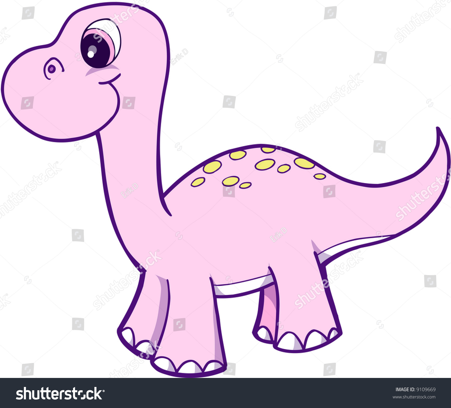 Pink Dinosaur Vector Illustration Stock Vector (Royalty Free) 9109669