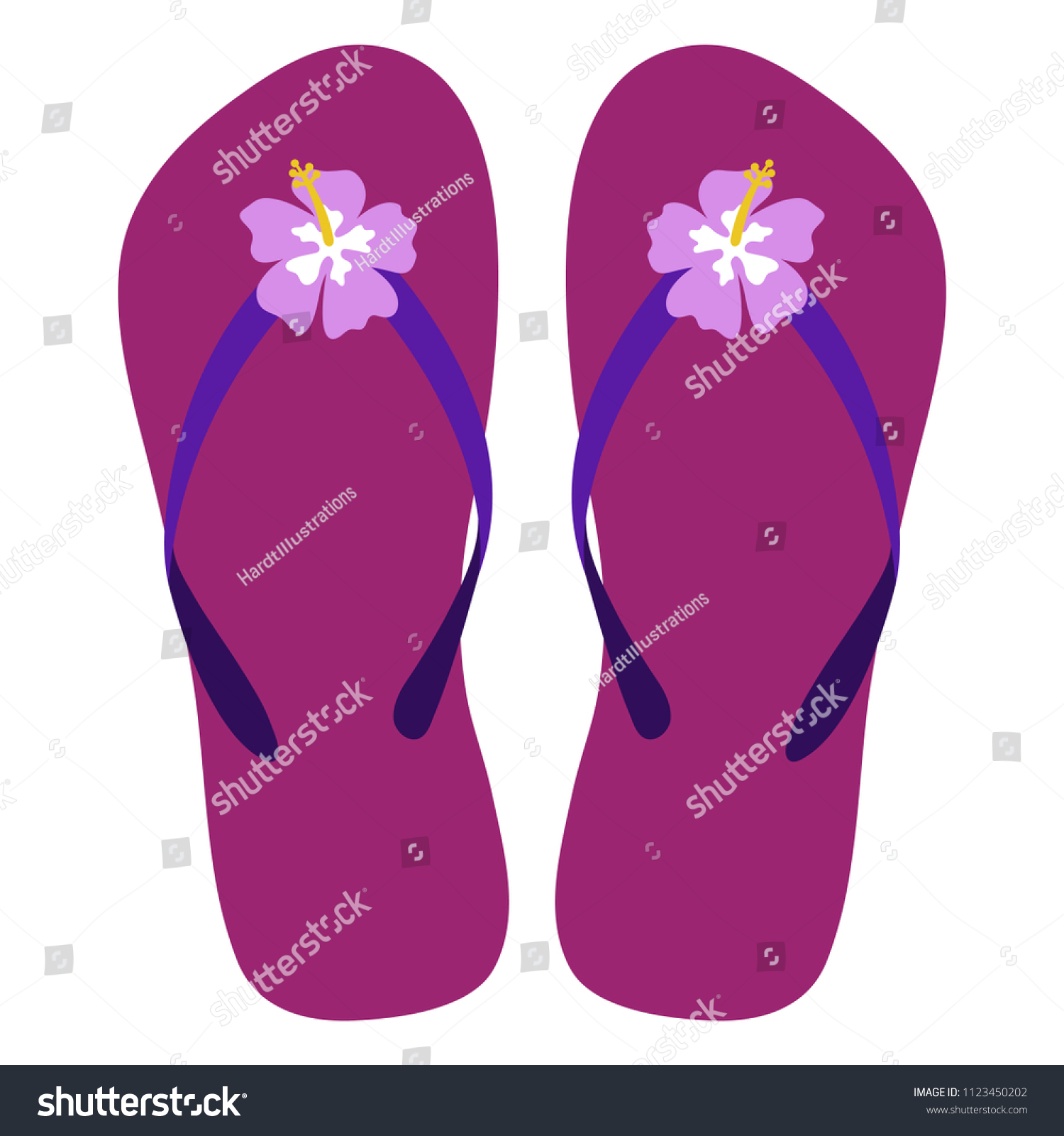 magenta flip flops