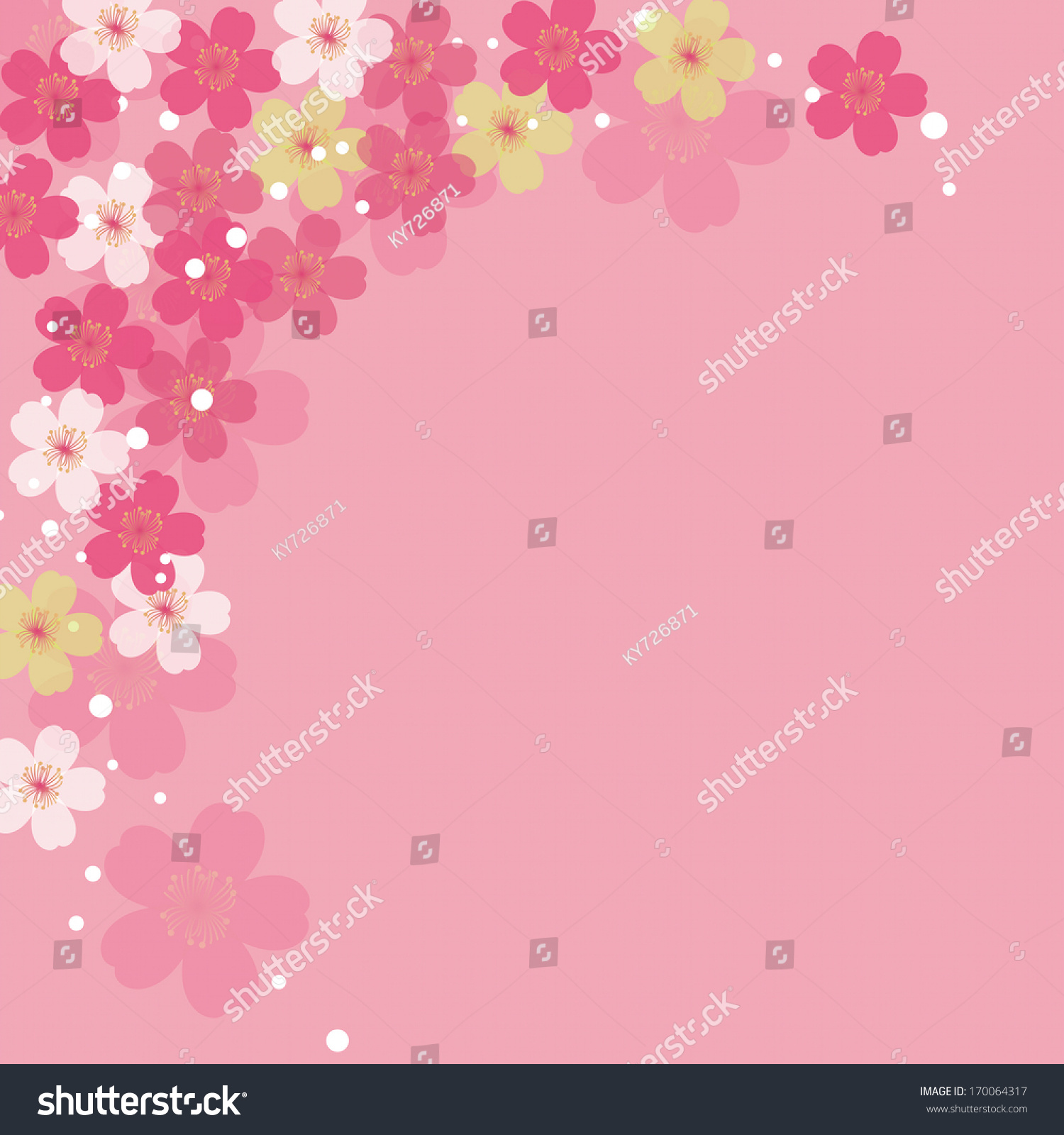 Pink Flower Backgound Stock Vector Illustration 170064317 : Shutterstock