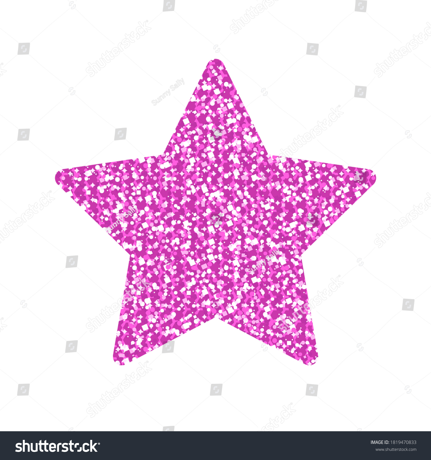 Pink Glitter Star On White Background Stock Vector (Royalty Free ...