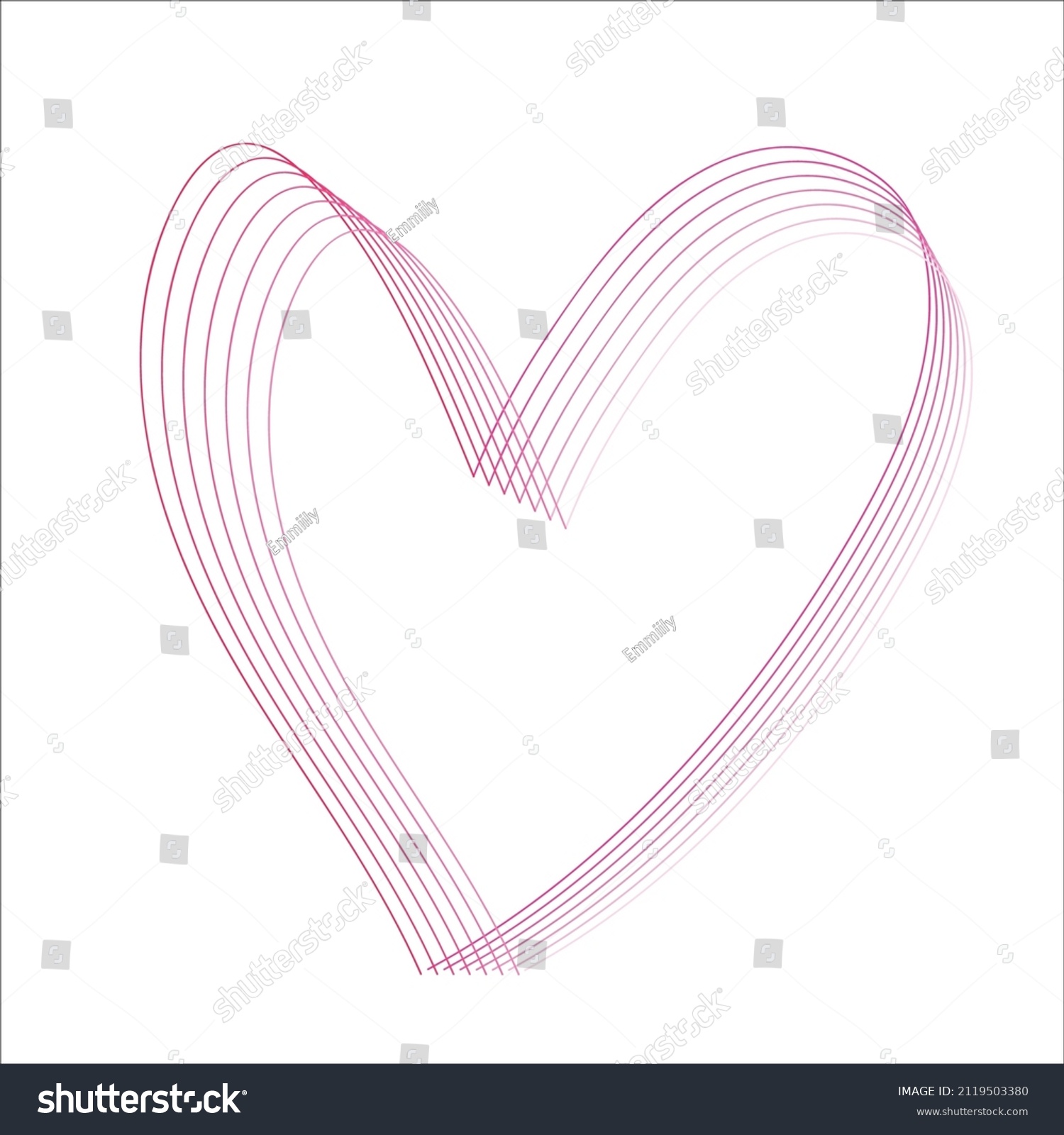 Pink Heart Lines Blend Layers Stock Vector (Royalty Free) 2119503380 ...