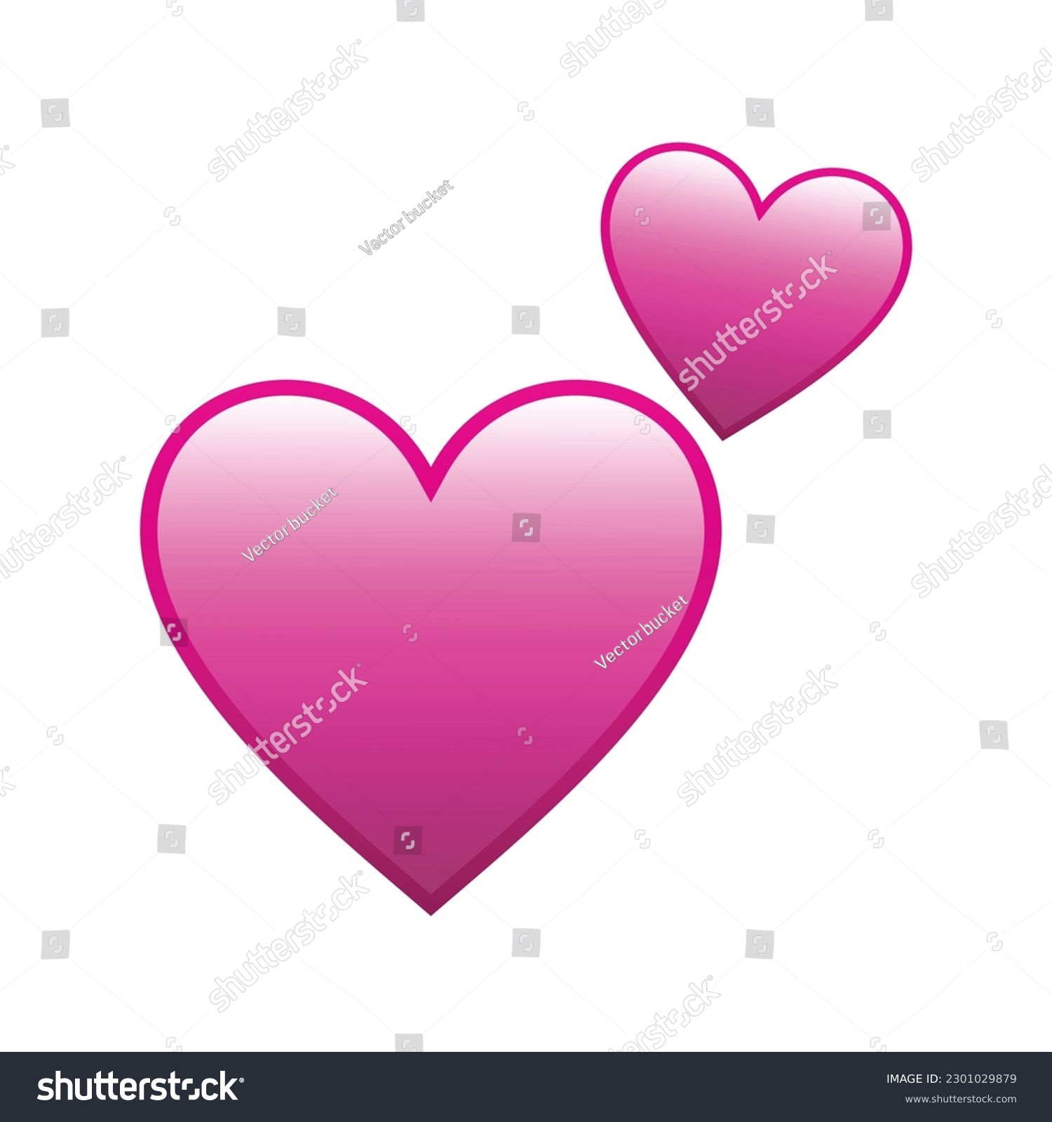 SVG of Pink hearts emoji vector illustration, red heart clip art design, flat design heart. svg