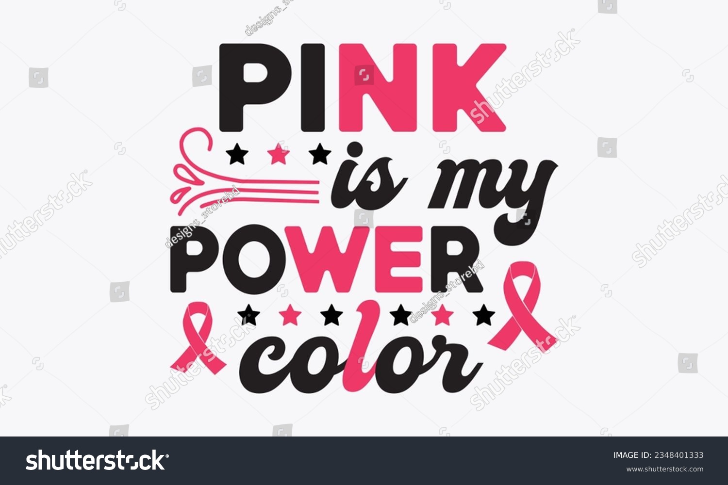 SVG of Pink is my power color svg, Breast Cancer SVG design, Cancer Awareness, Instant Download, Breast Cancer Ribbon svg, cut files, Cricut, Silhouette, Breast Cancer t shirt design Quote bundle svg
