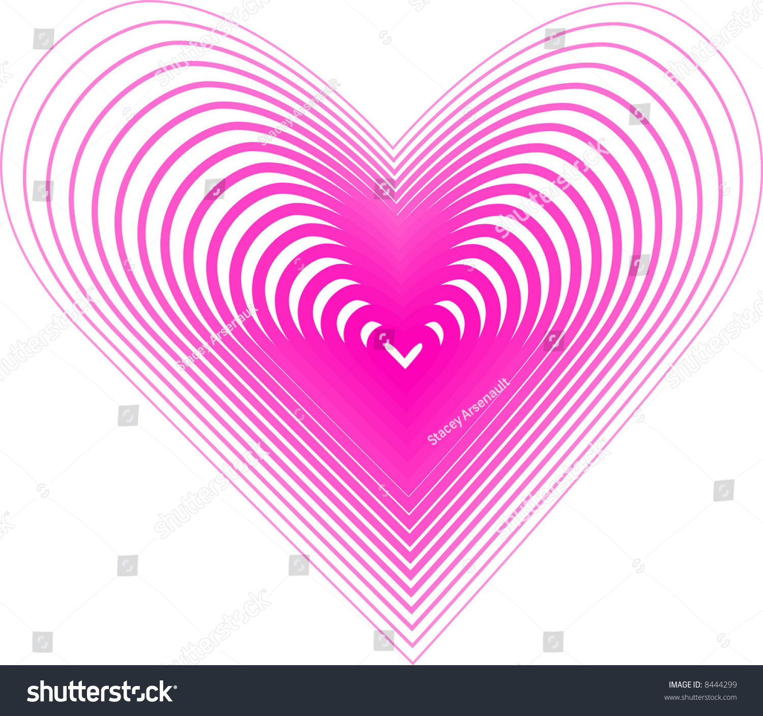 Pink Line Heart Stock Vector Illustration 8444299 : Shutterstock