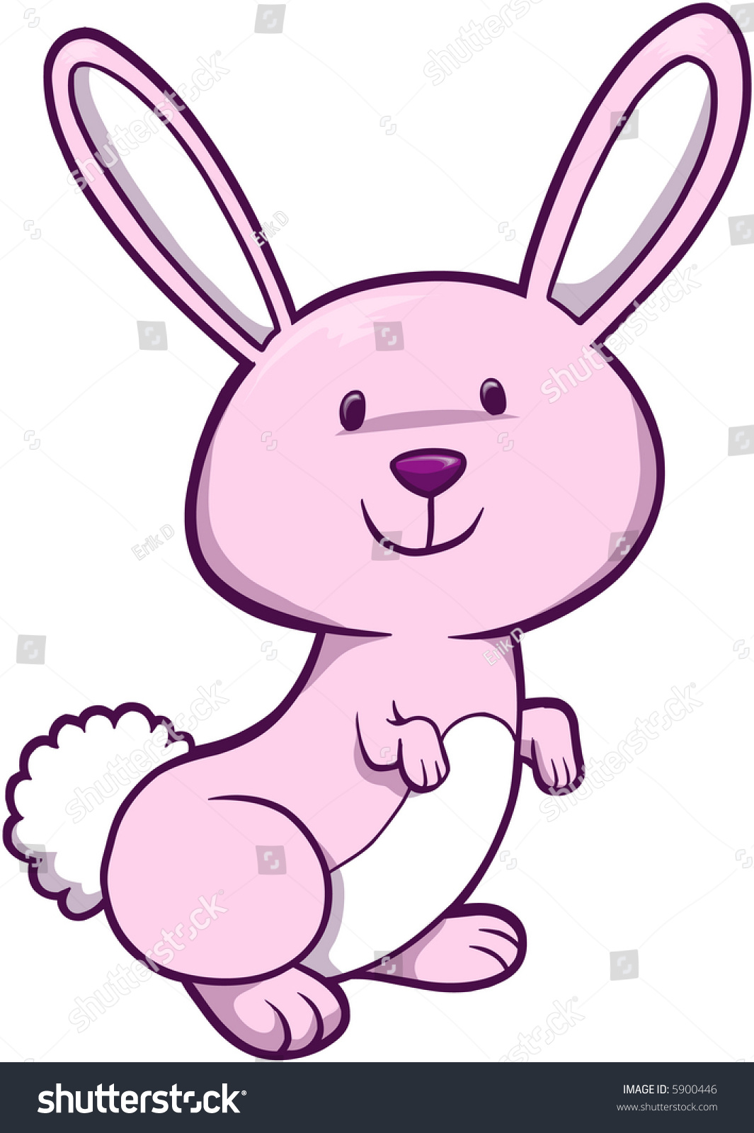 Pink Rabbit Vector Illustration - 5900446 : Shutterstock