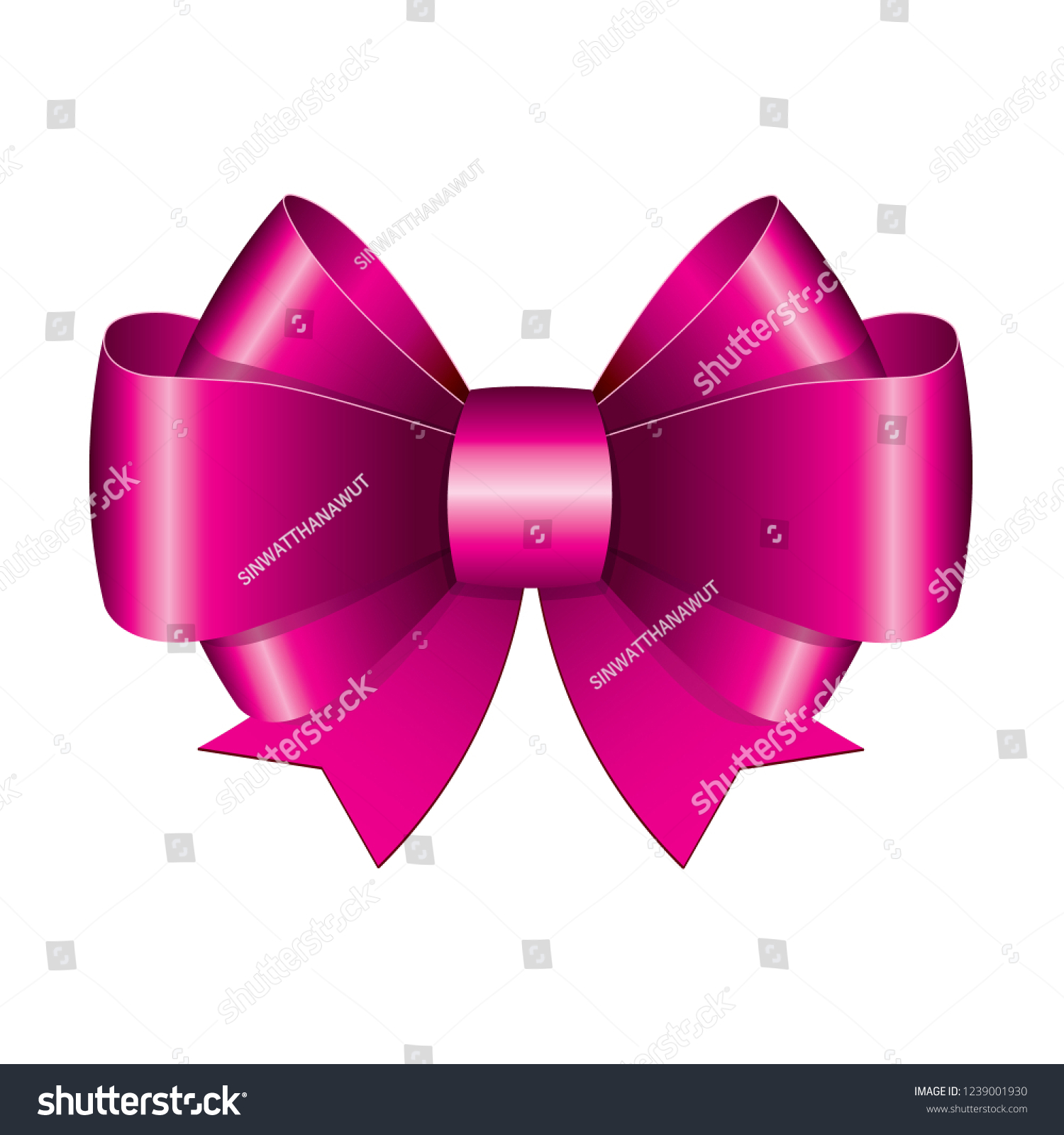 Pink Ribbon Bow Icon Vector Illustrator Stock Vector Royalty Free