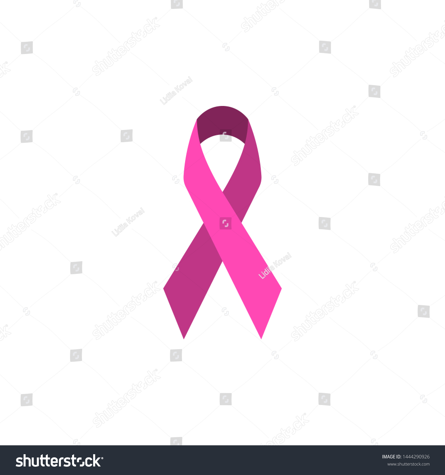 Pink Ribbon Icon Breast Cancer Awareness Stock Vector Royalty Free