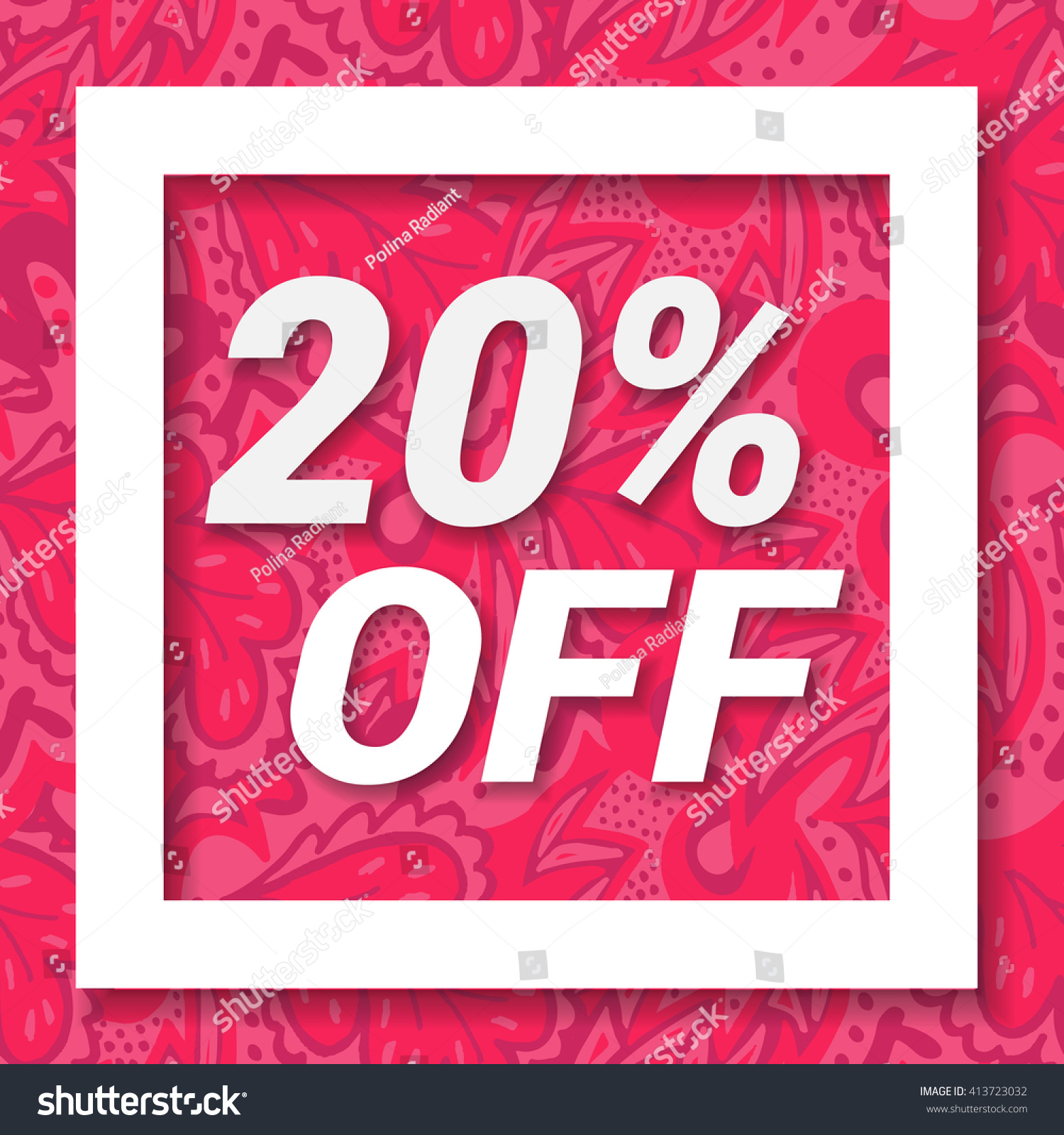 Pink Sale Banner Percent Off Stock Vector Royalty Free