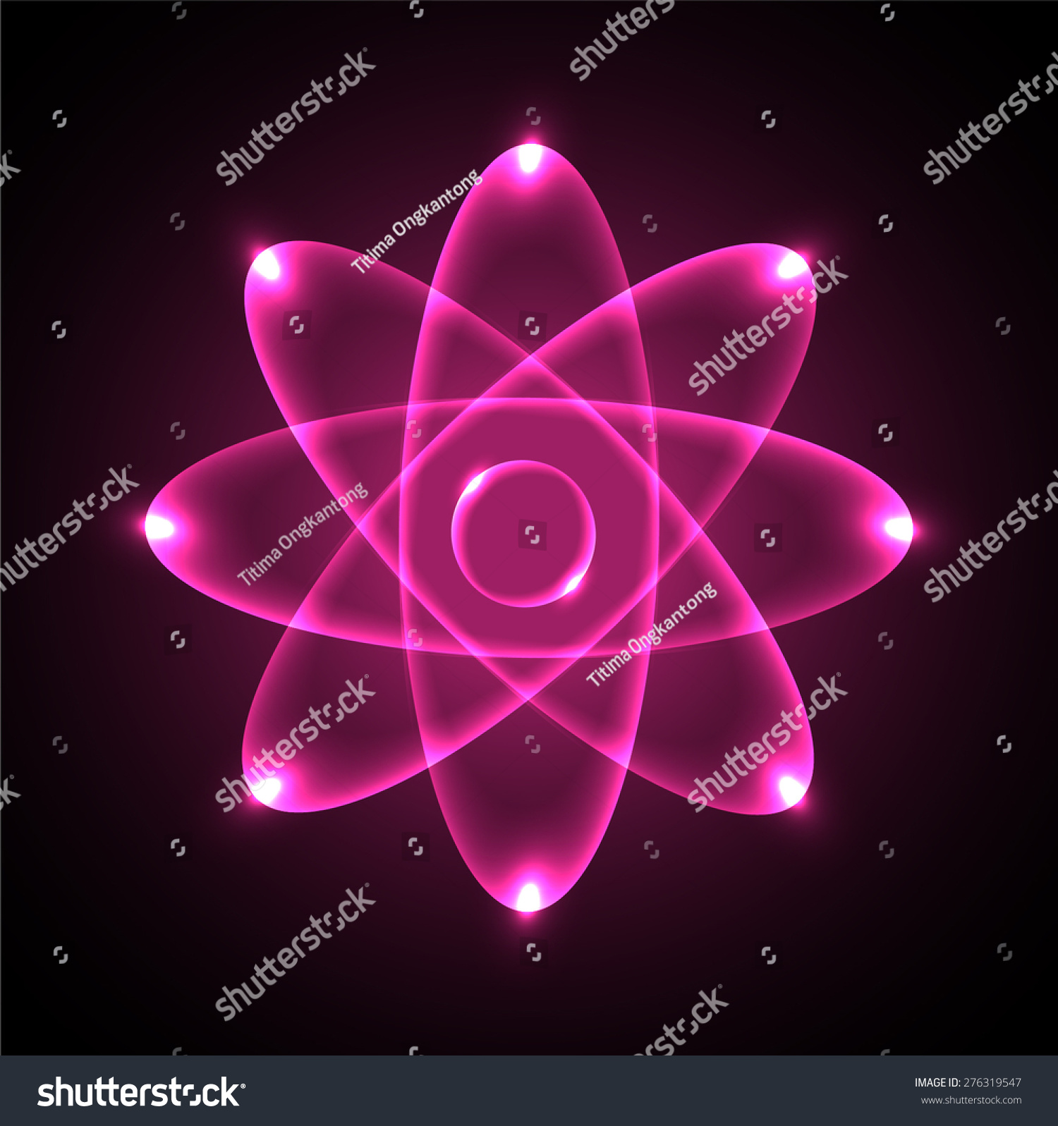 Pink Shining Atom Scheme Vector Illustration Stock Vector (Royalty Free ...