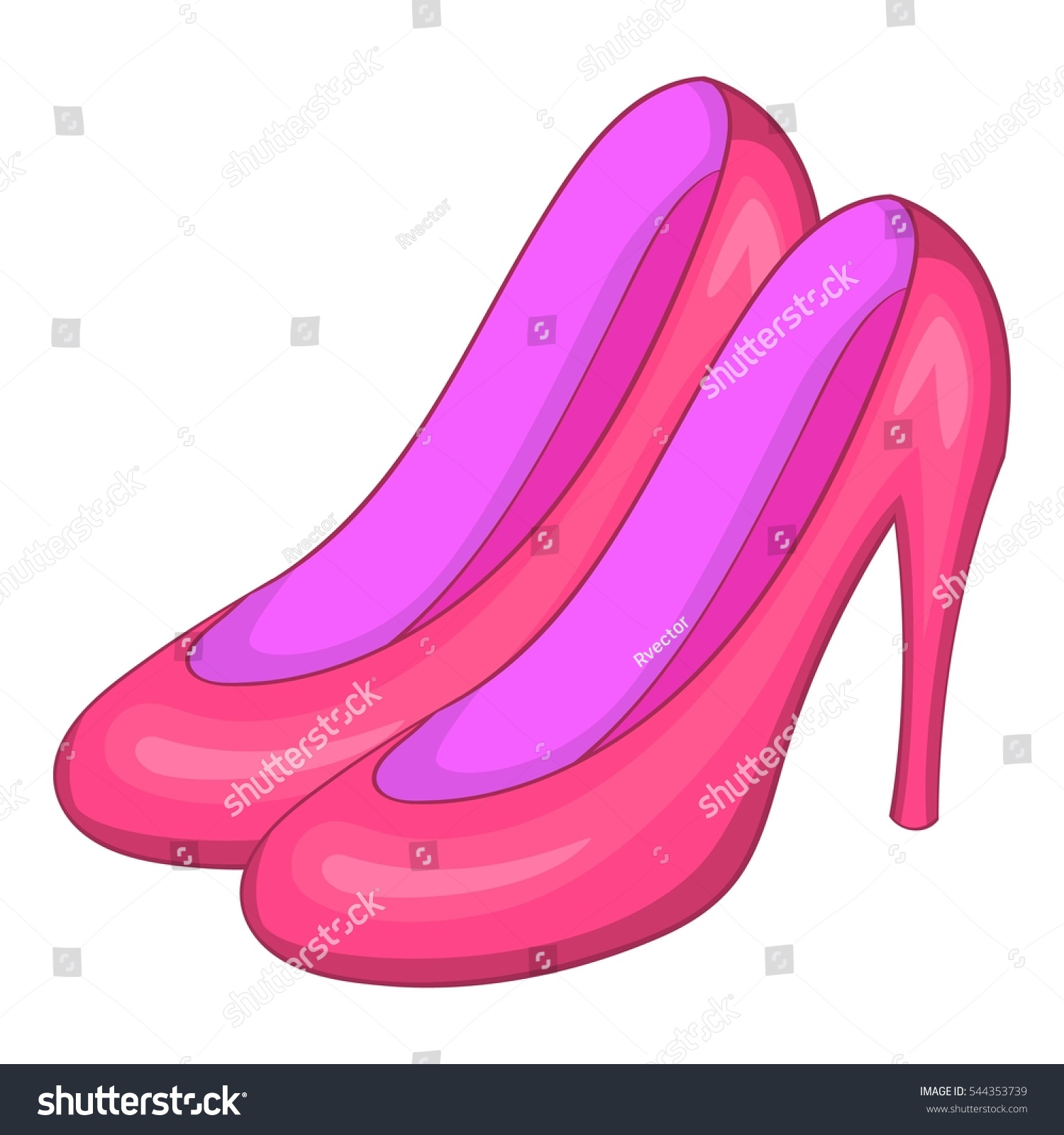 Pink Shoes Icon Cartoon Illustration Pink Stock Vector 544353739 ...