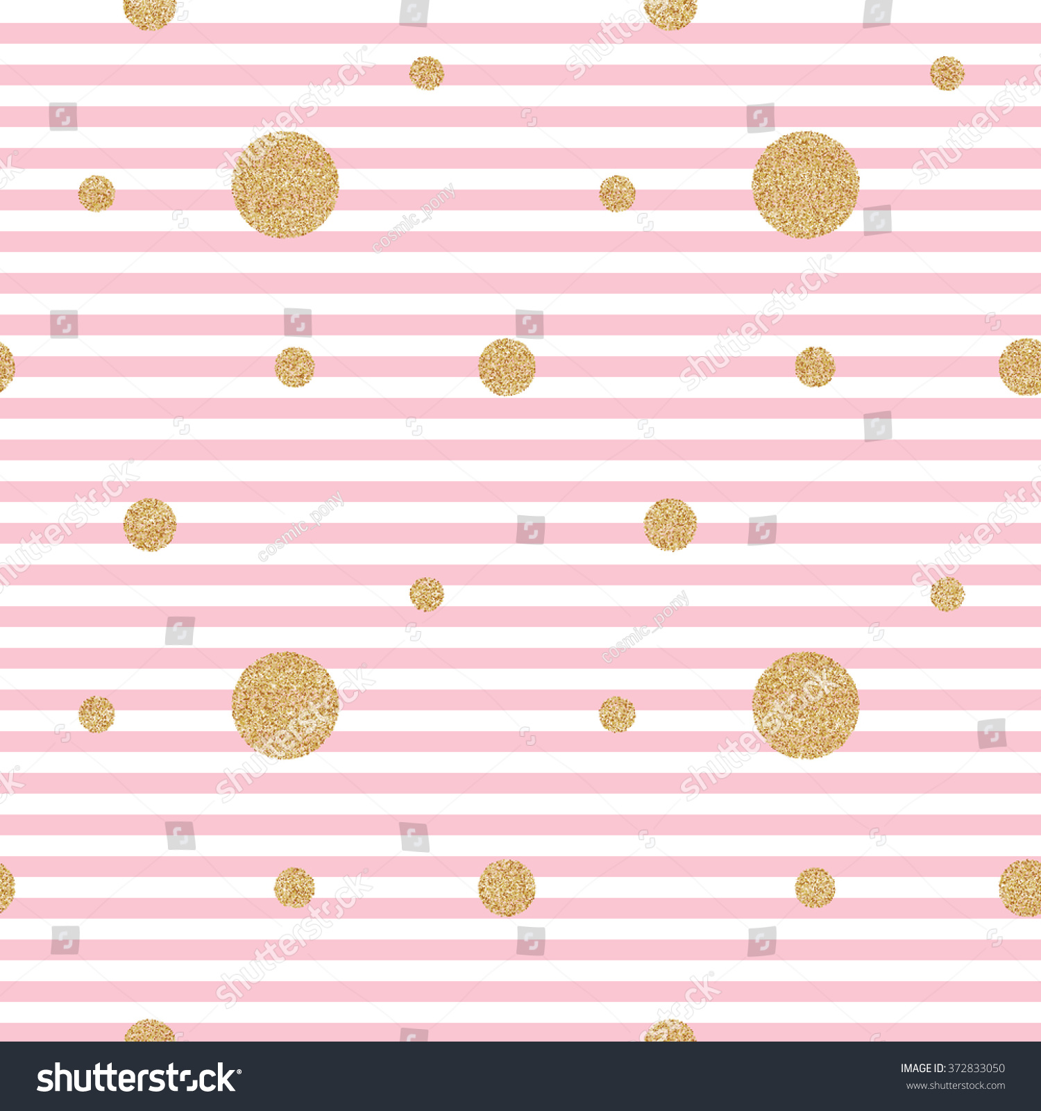 Pink Stripes And Golden Dots Seamless Pattern Background. Stock Vector ...