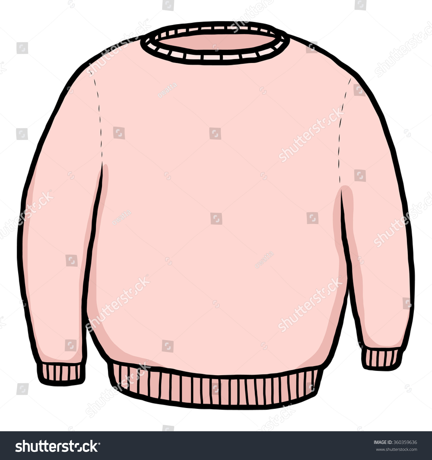 Illustrations Now: Pink Sweater Cartoon Vector Illustration Hand Stock ...